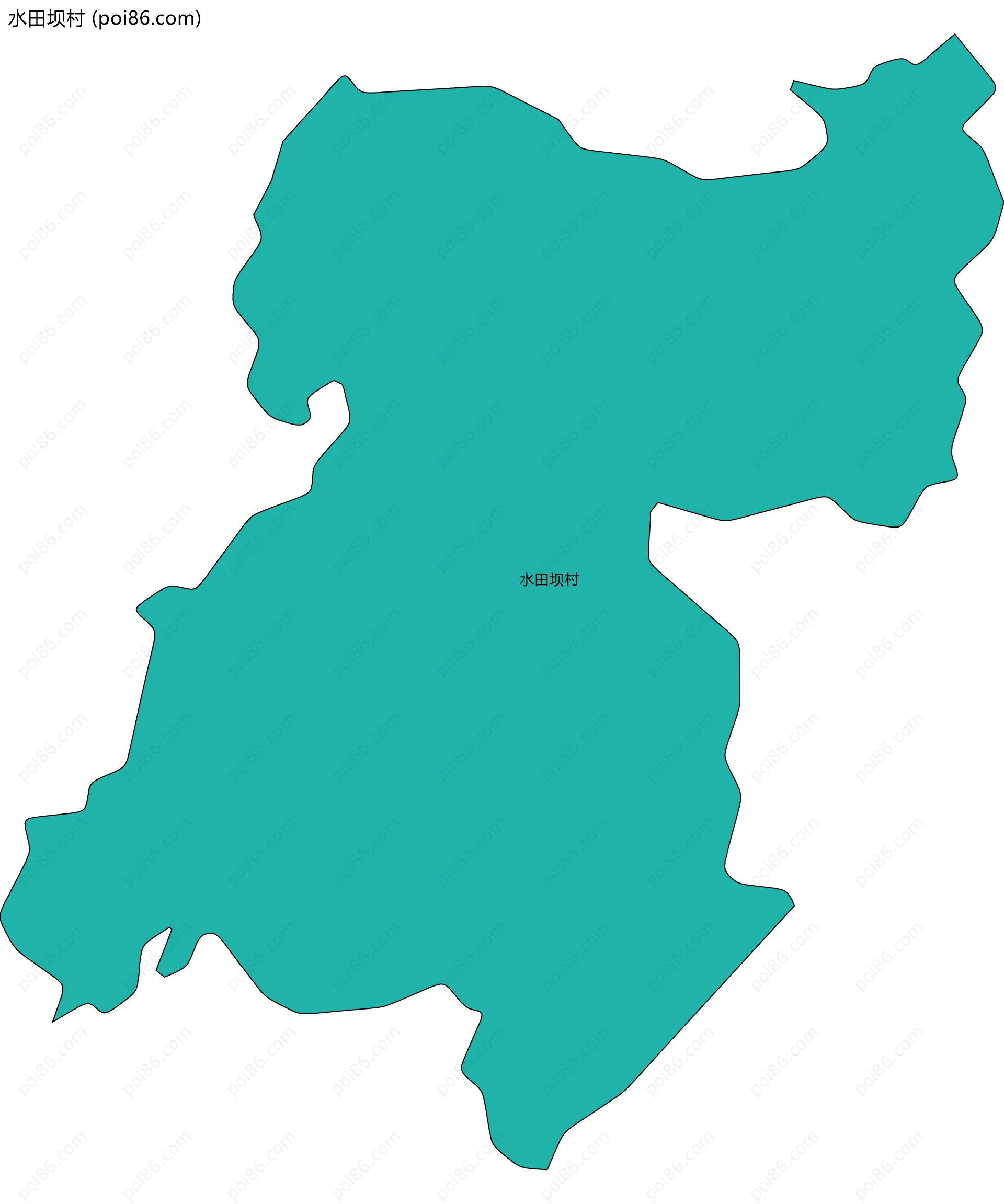 水田坝村边界地图