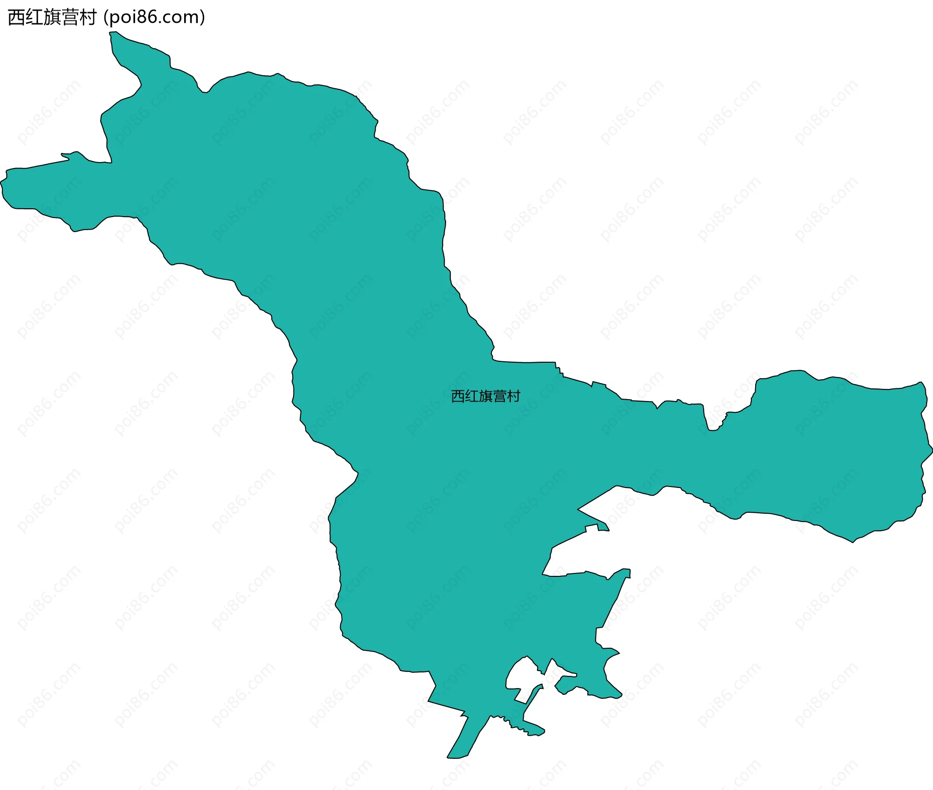 西红旗营村边界地图