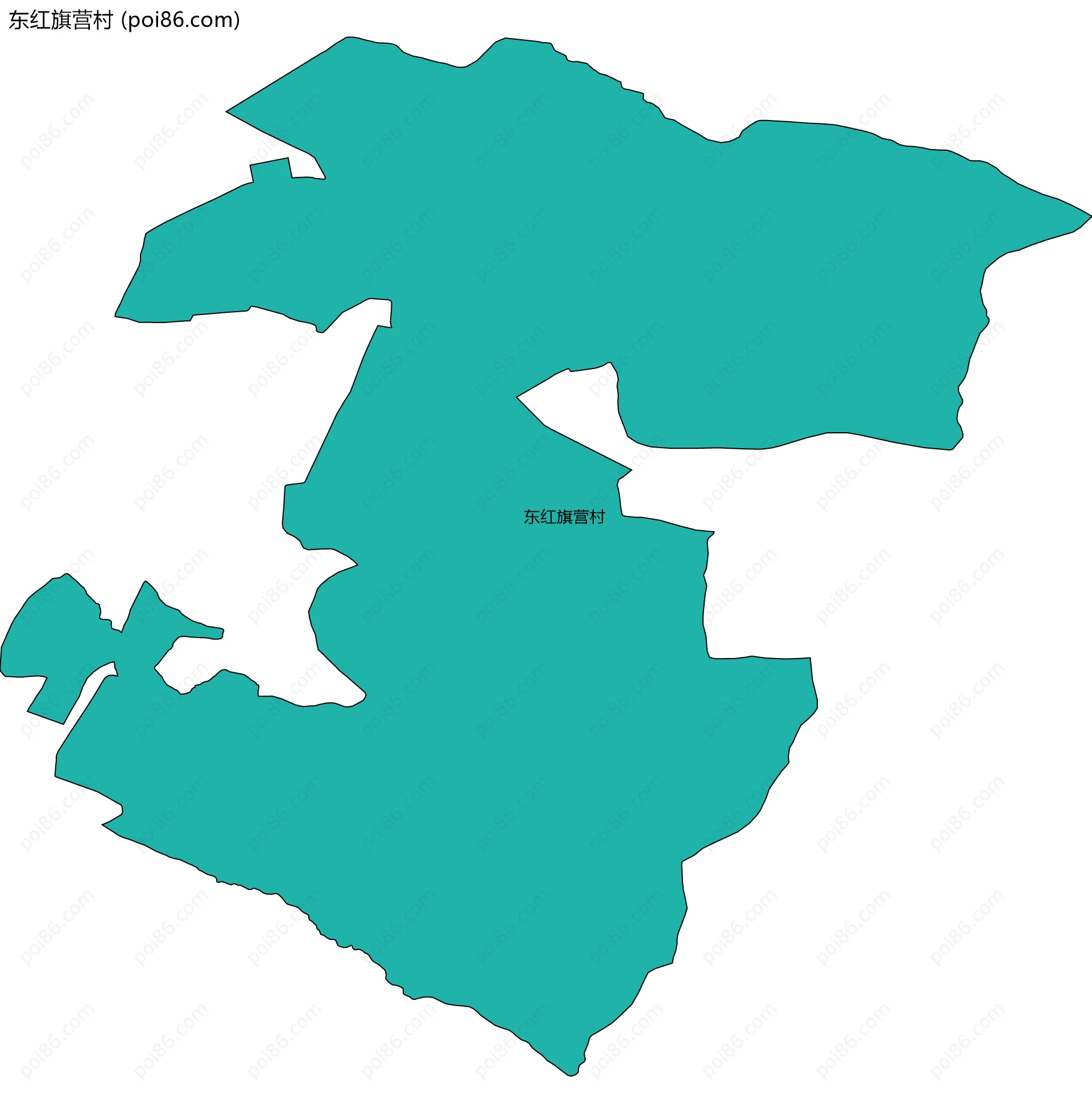 东红旗营村边界地图