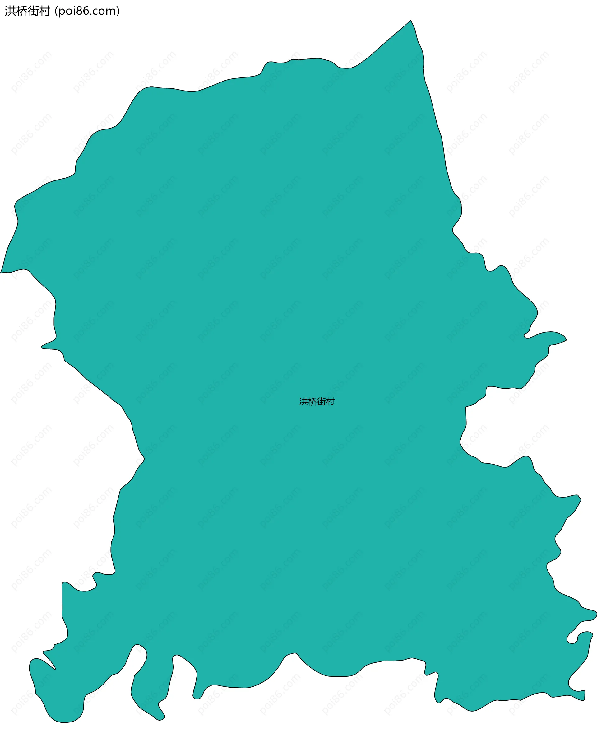 洪桥街村边界地图