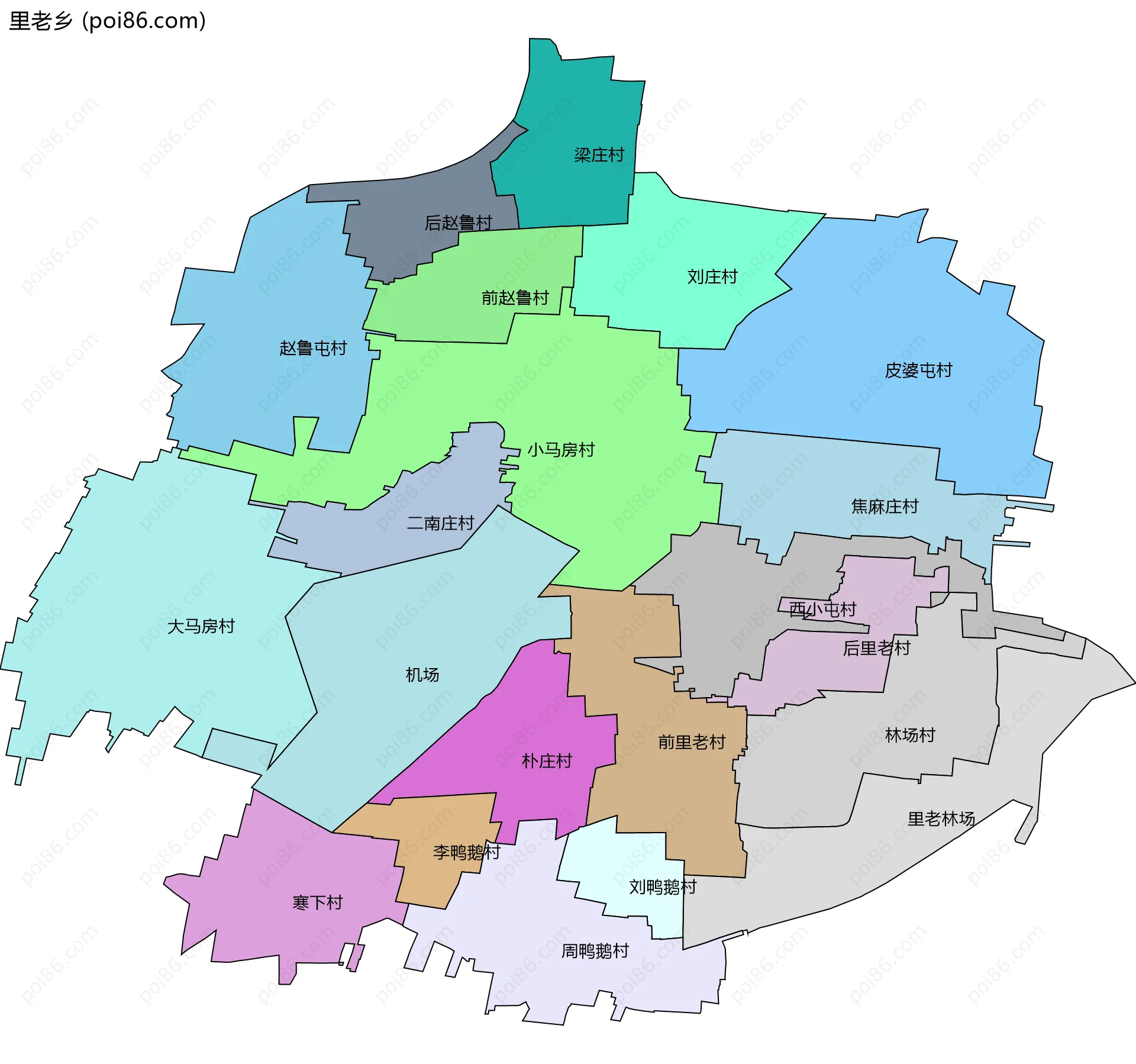里老乡边界地图(五级行政区划)