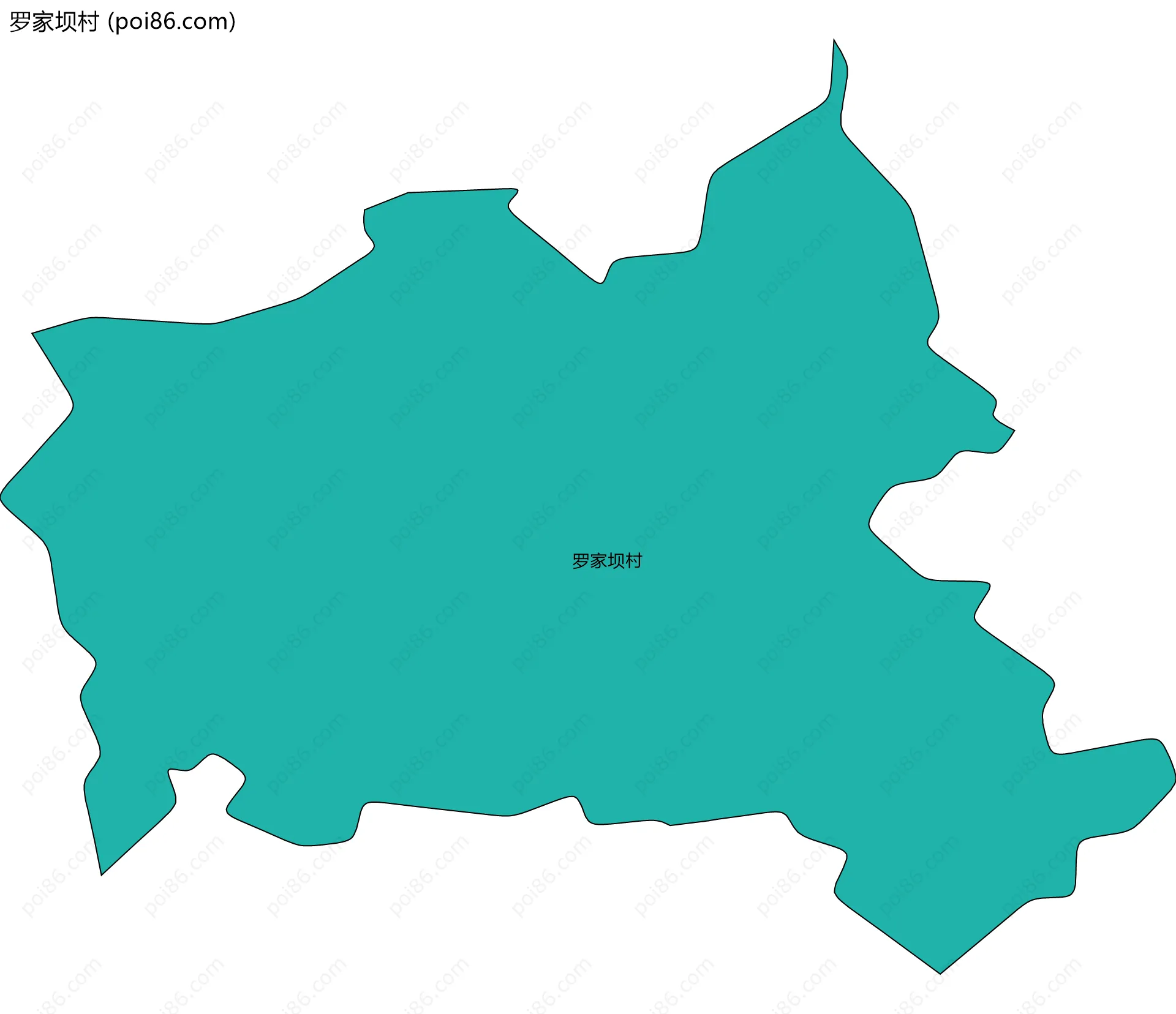 罗家坝村边界地图