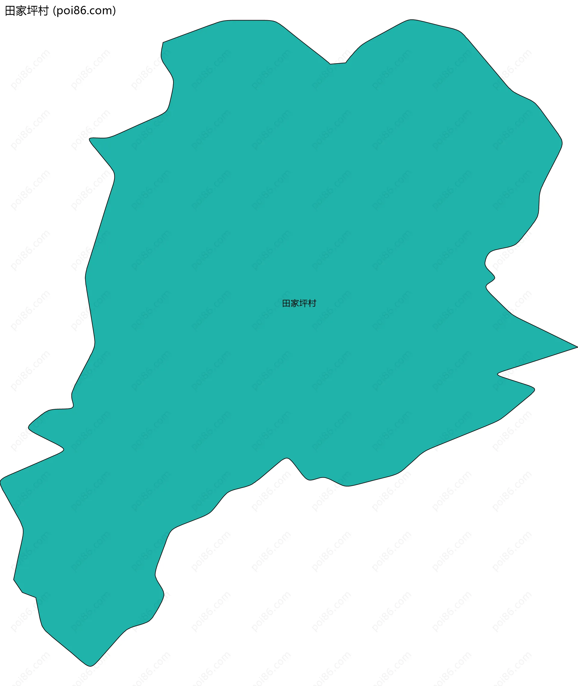 田家坪村边界地图