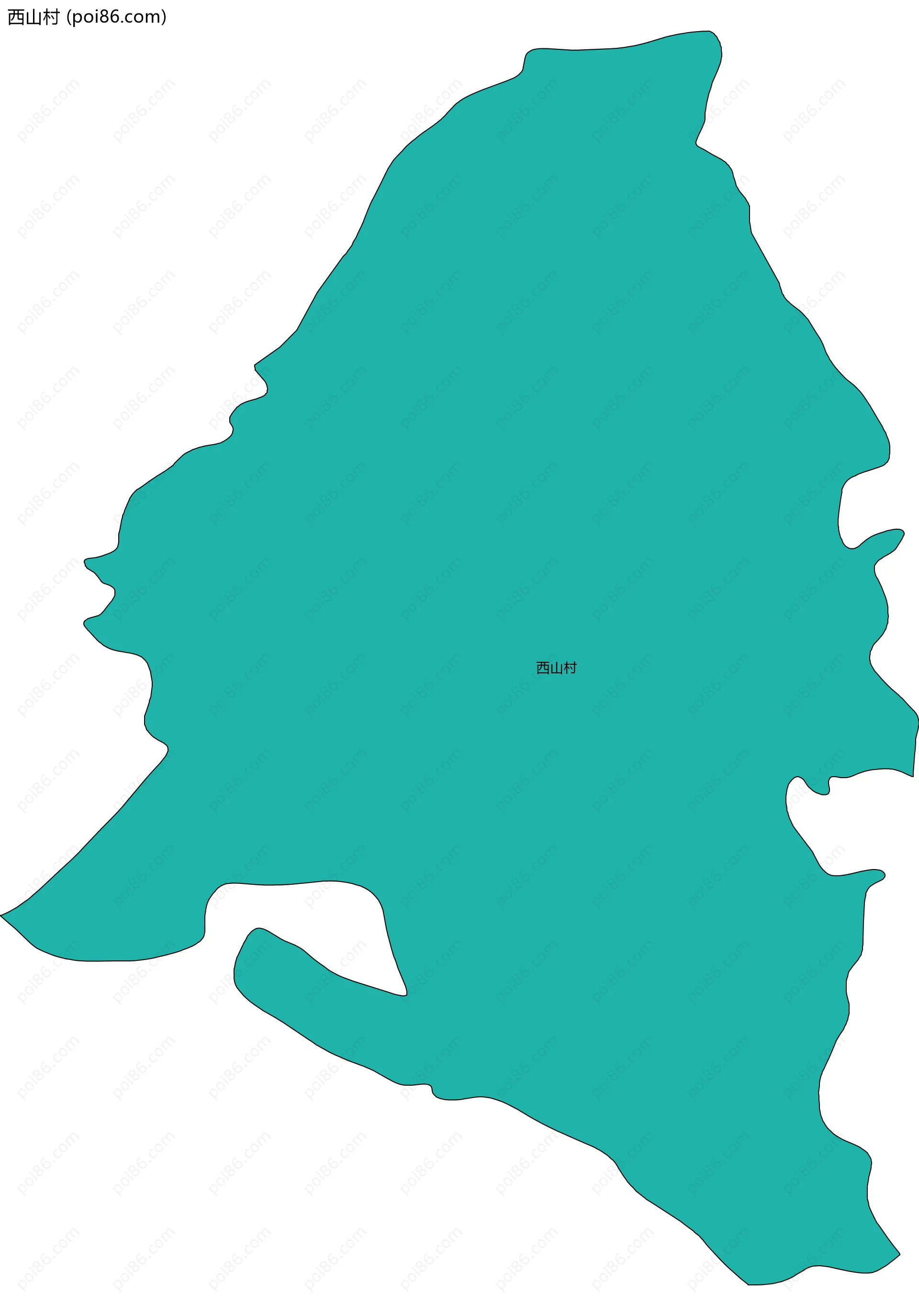 西山村边界地图