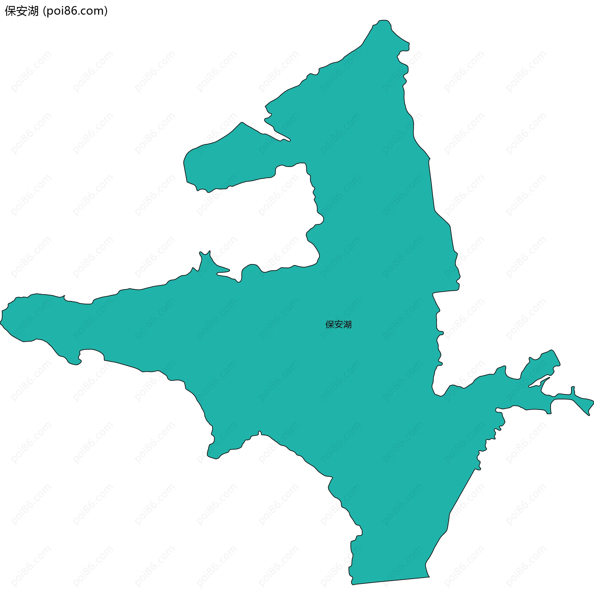 保安湖边界地图