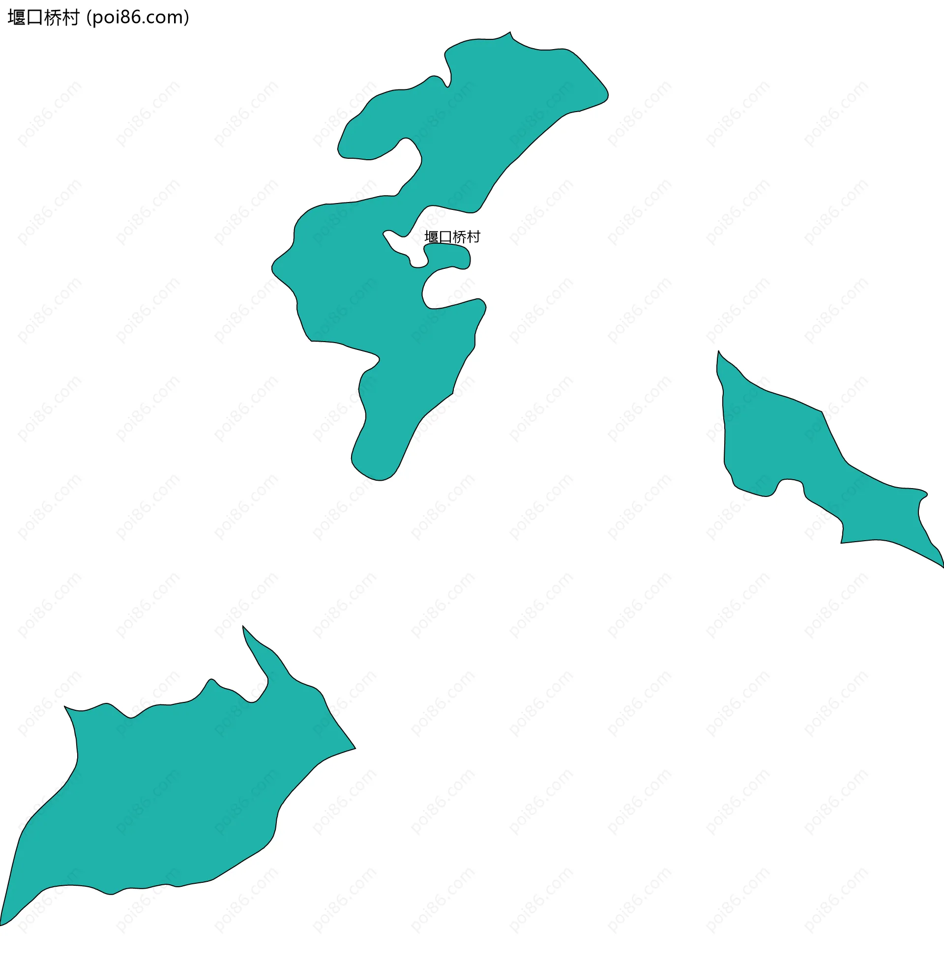 堰口桥村边界地图