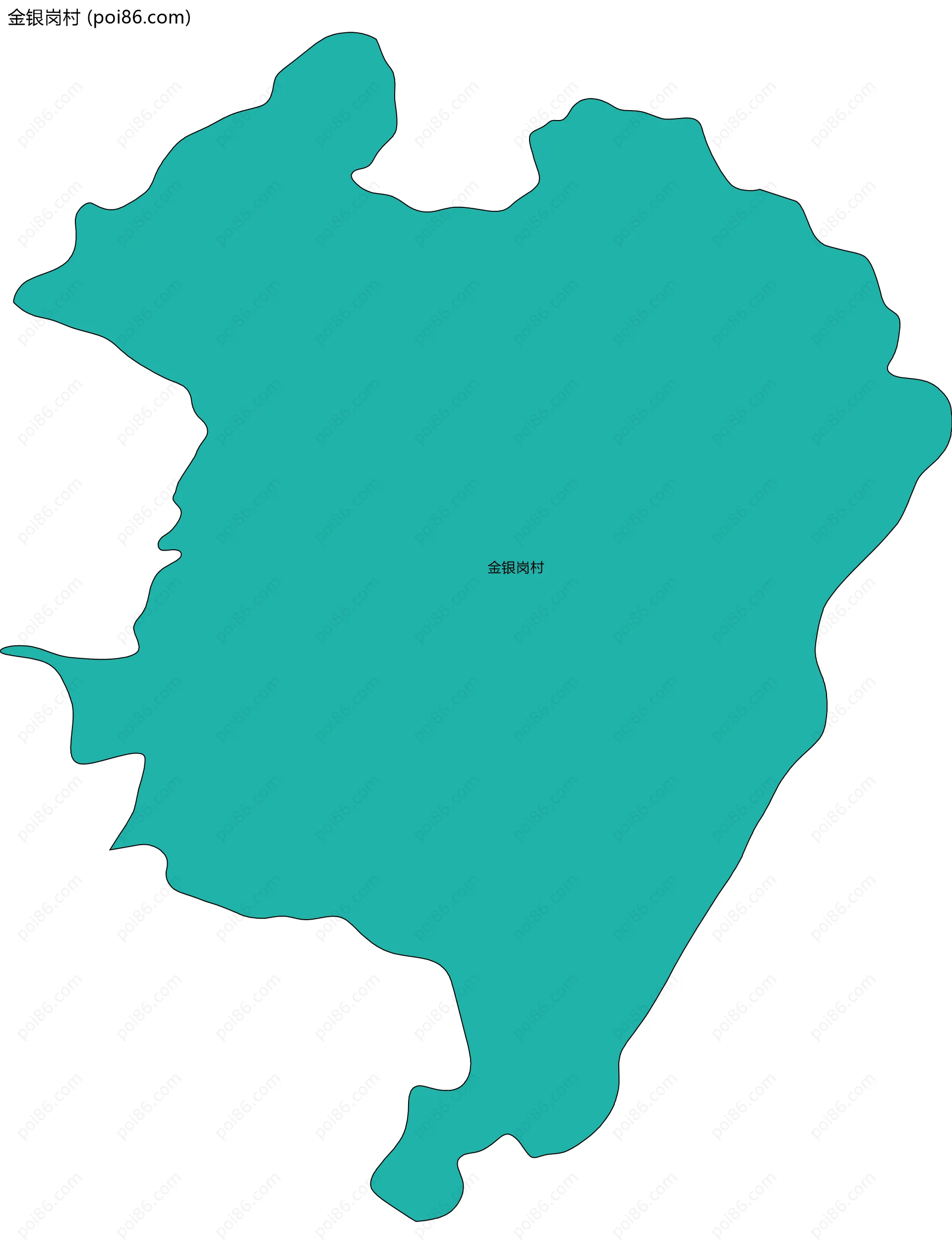 金银岗村边界地图