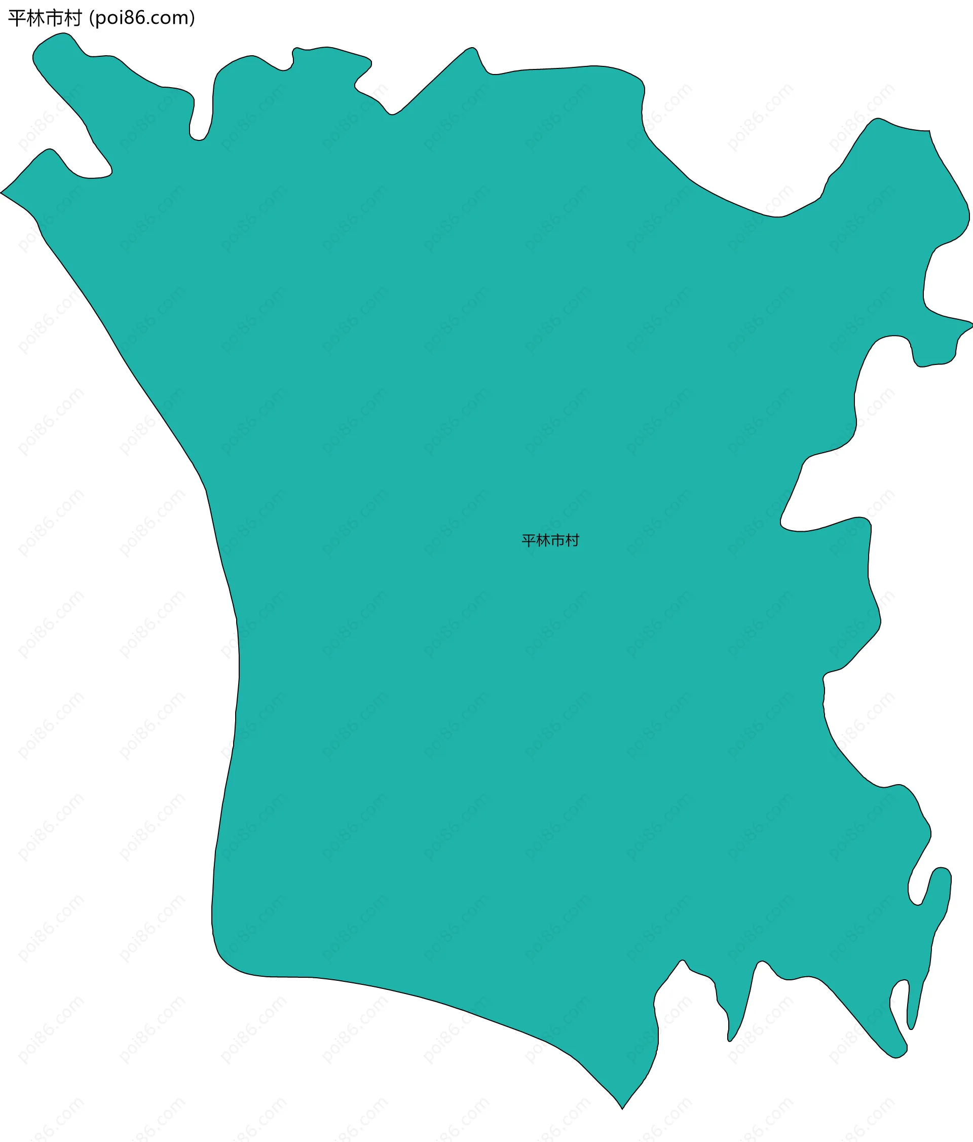 平林市村边界地图