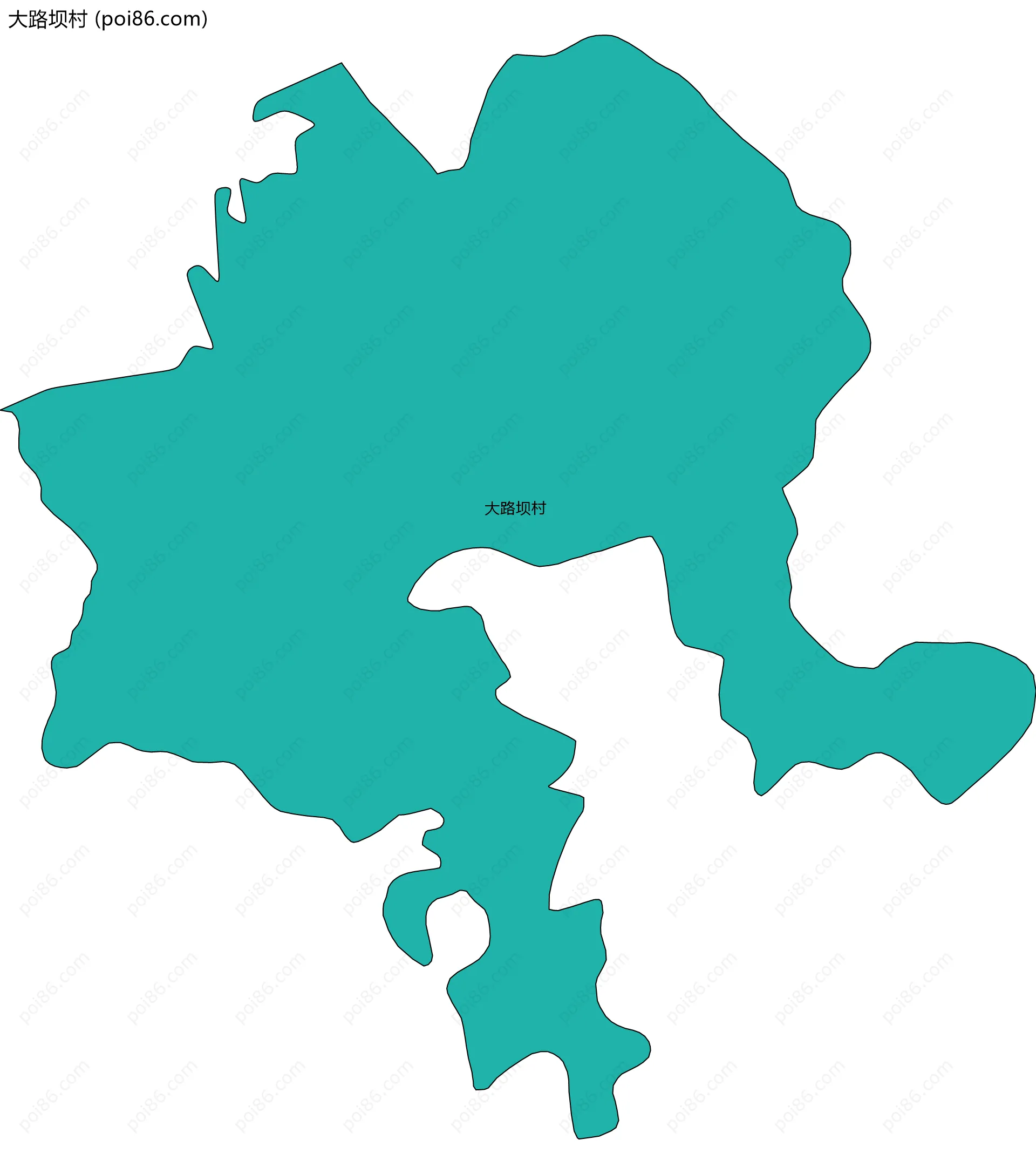 大路坝村边界地图