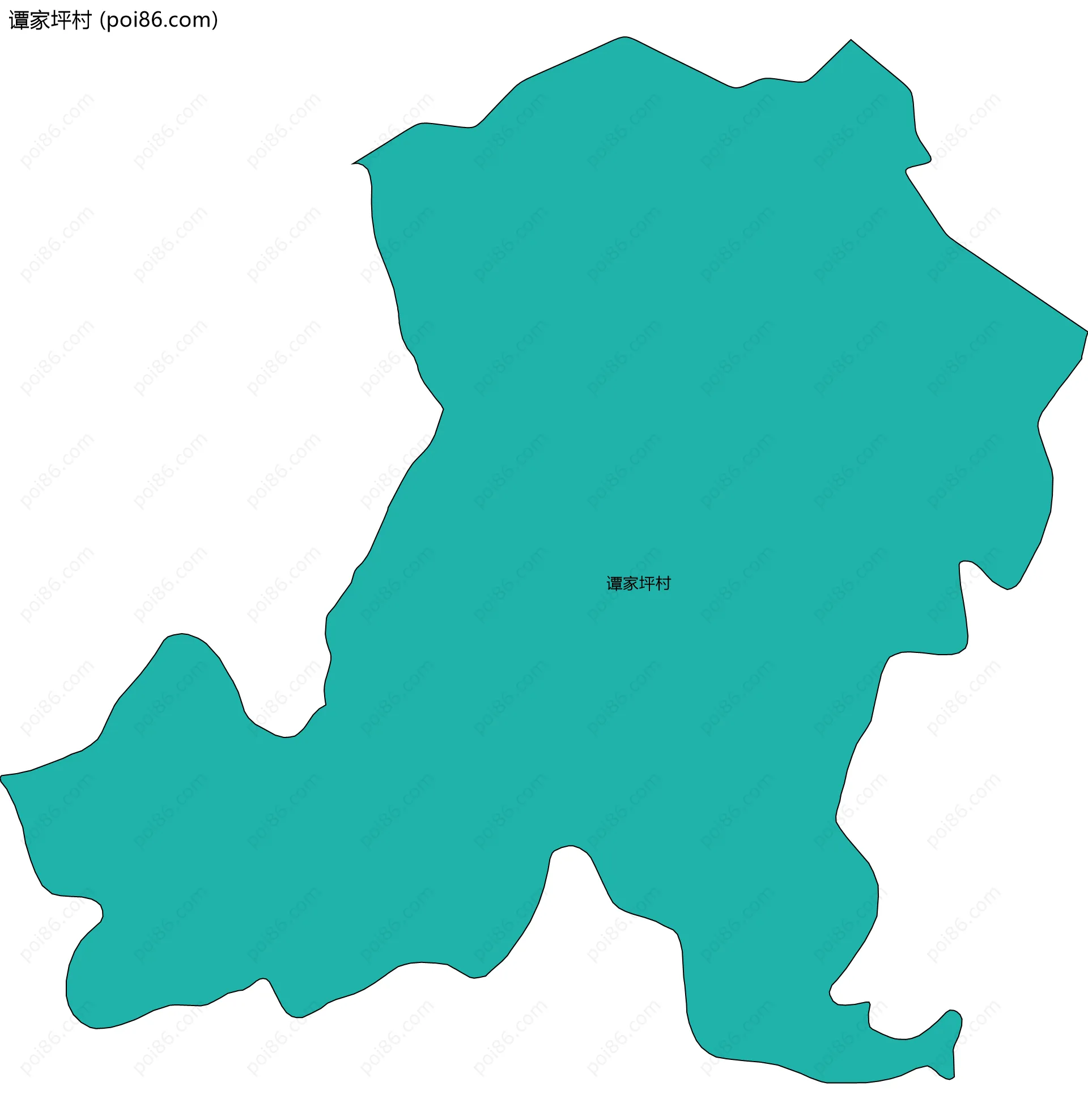 谭家坪村边界地图