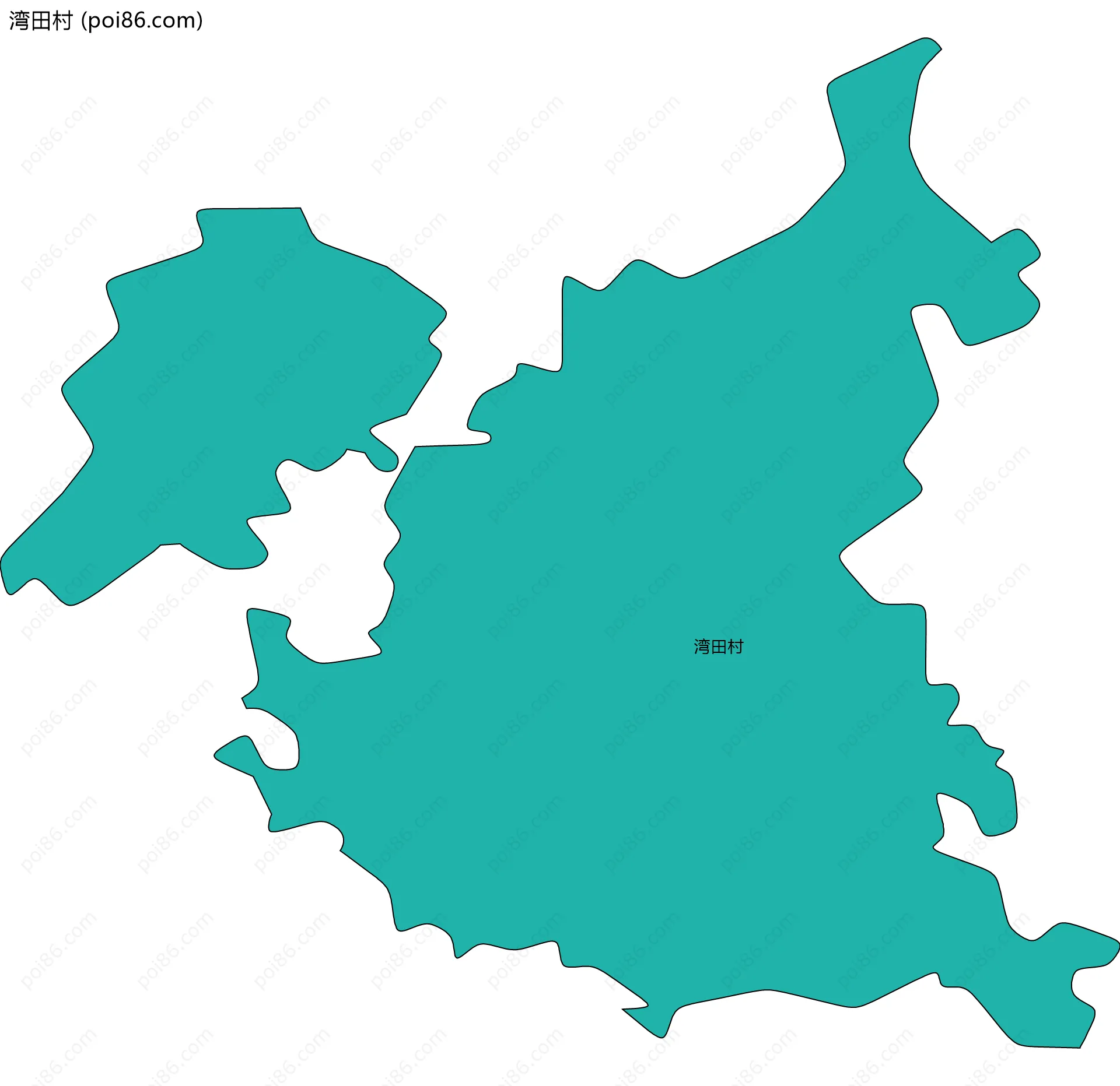 湾田村边界地图