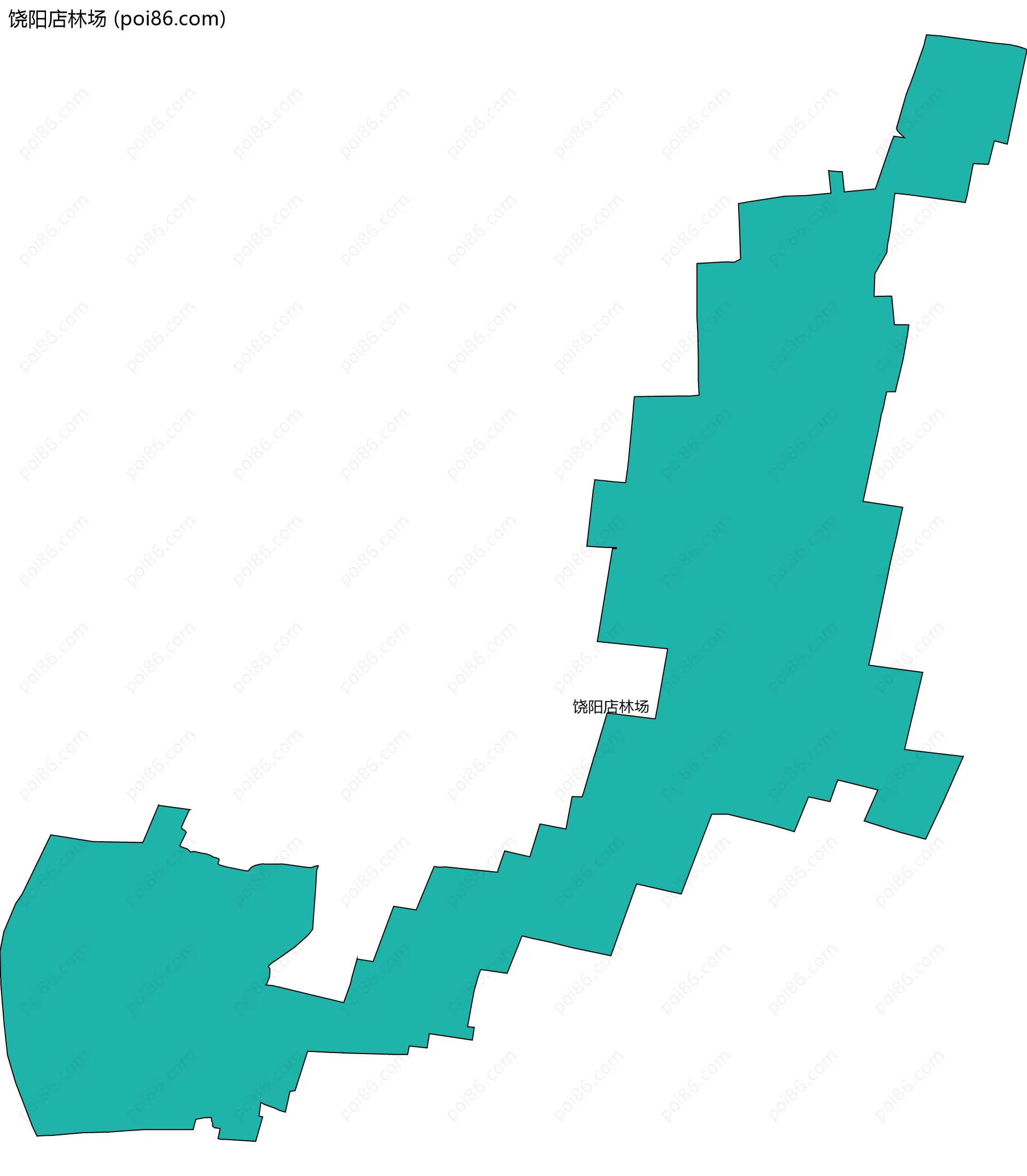 饶阳店林场边界地图(五级行政区划)