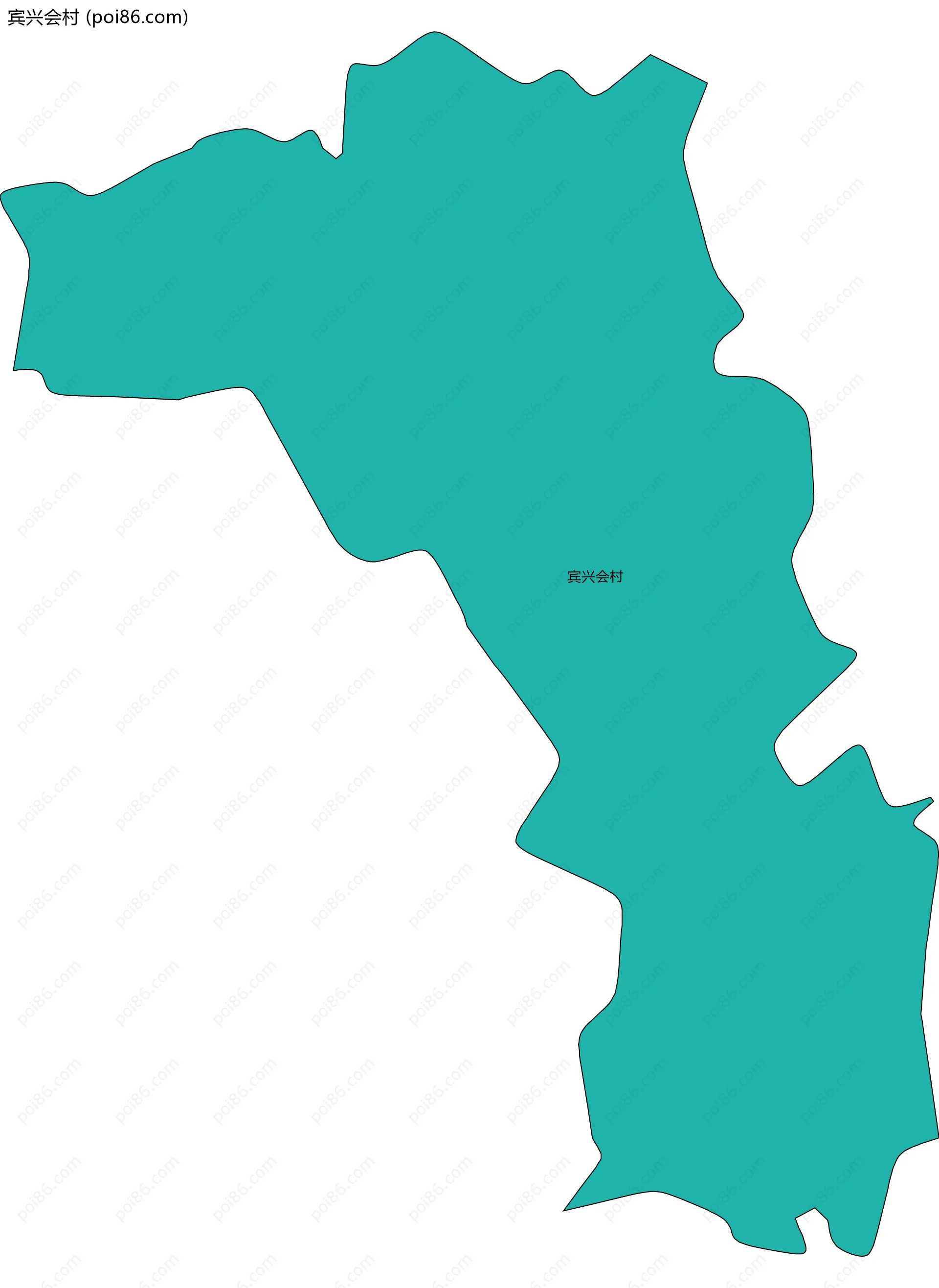 宾兴会村边界地图