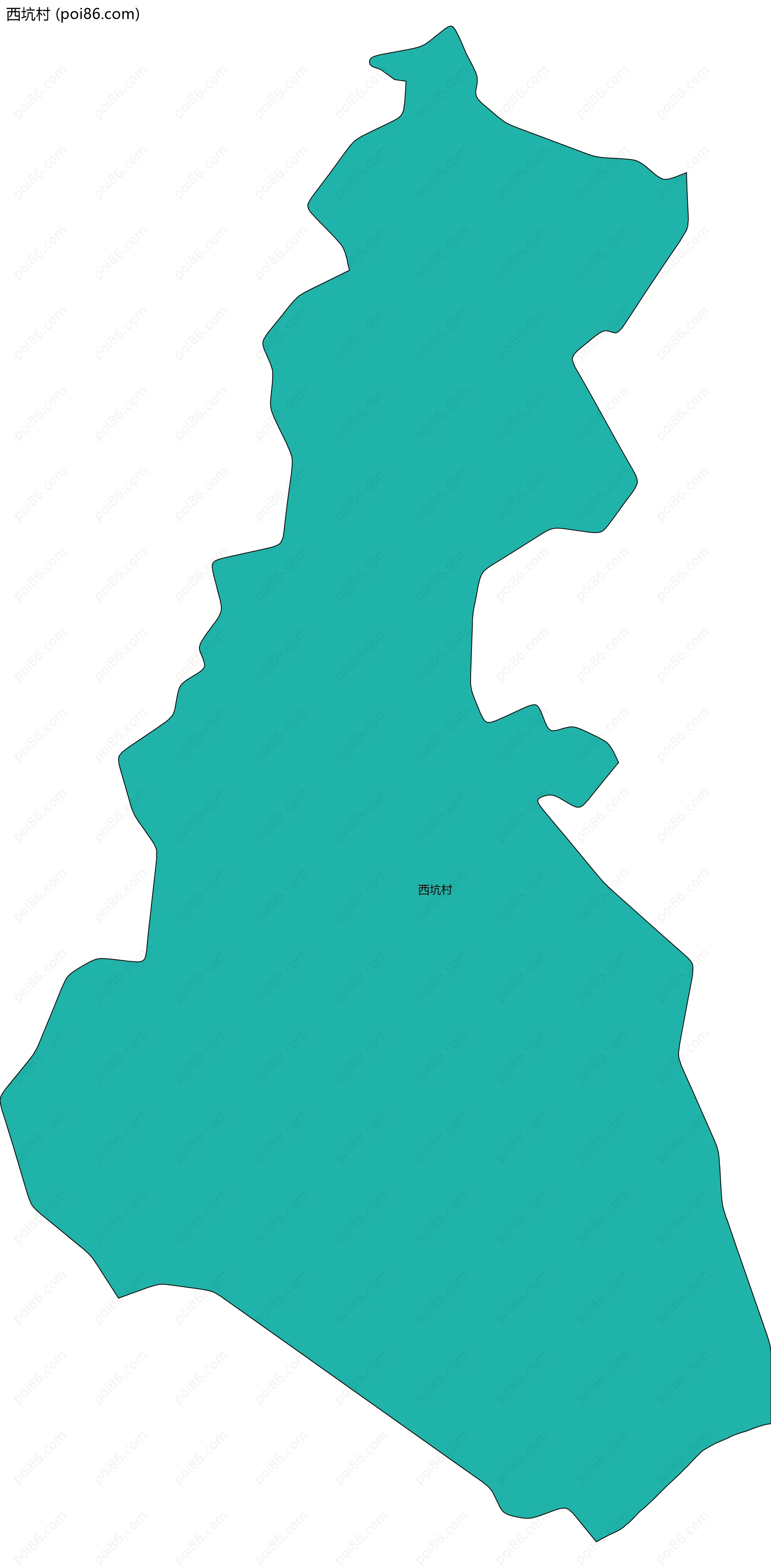 西坑村边界地图