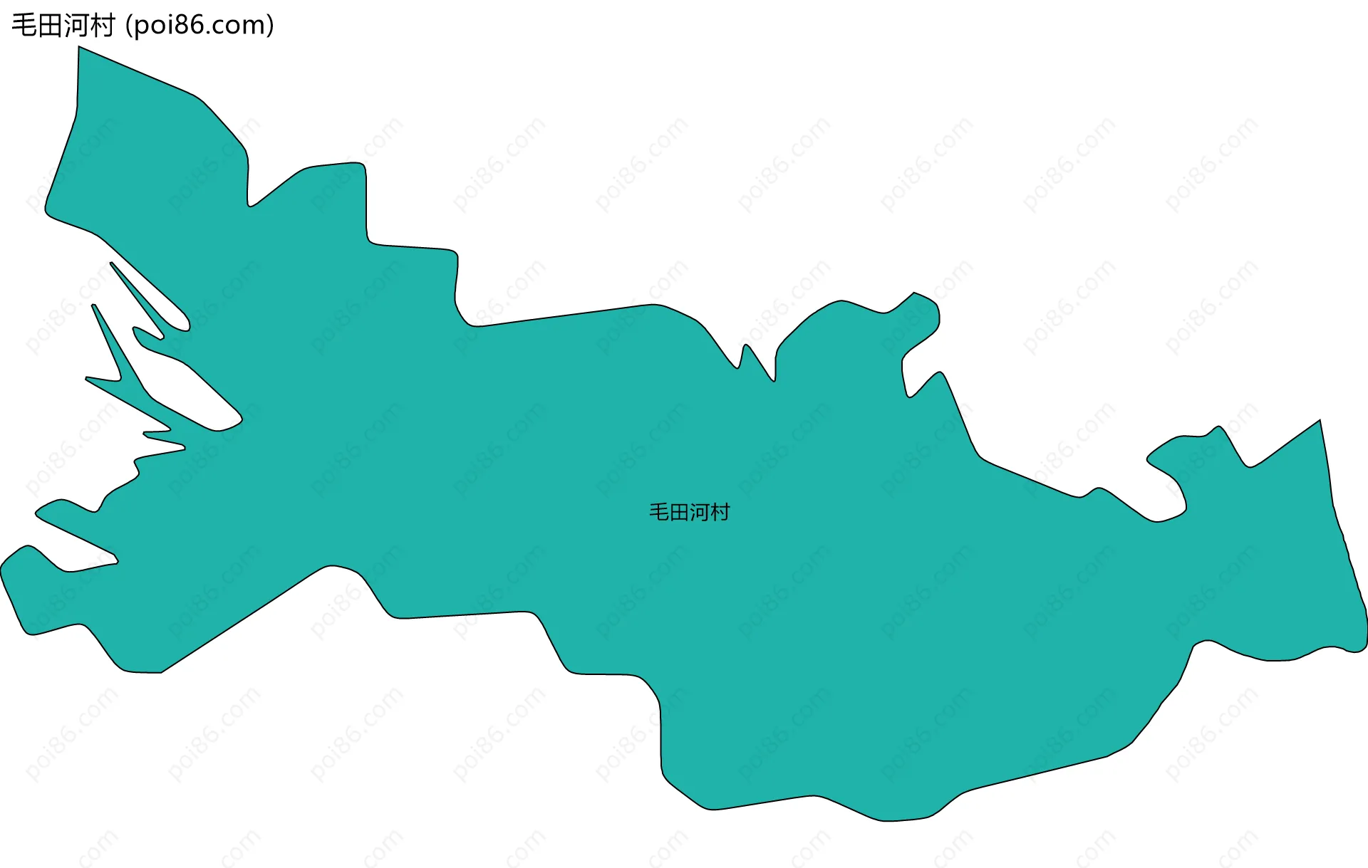 毛田河村边界地图