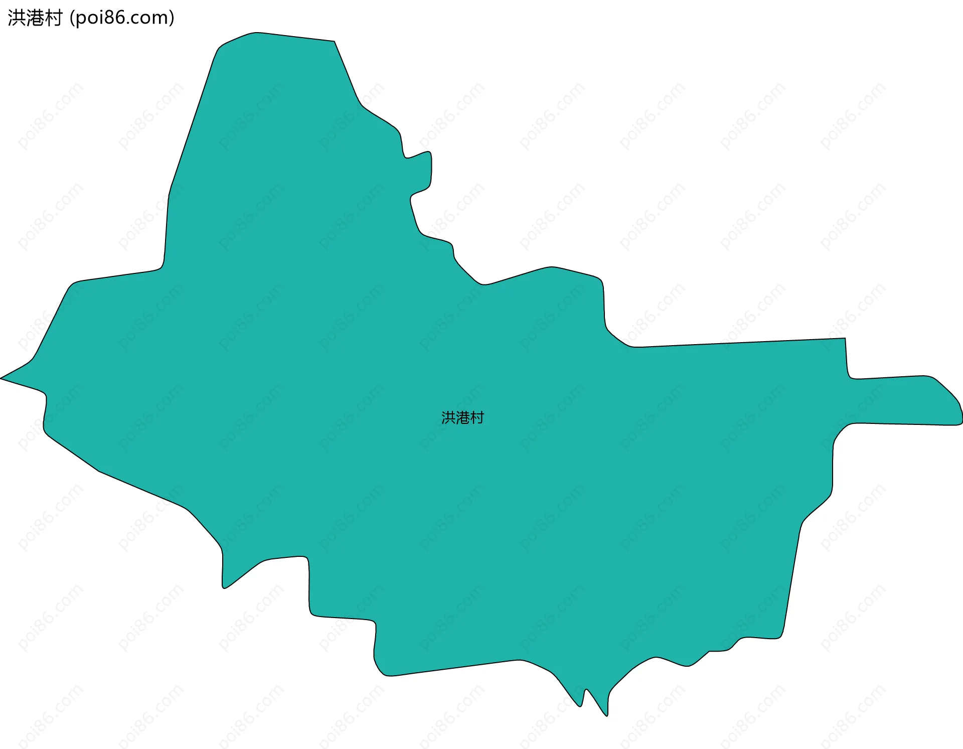 洪港村边界地图