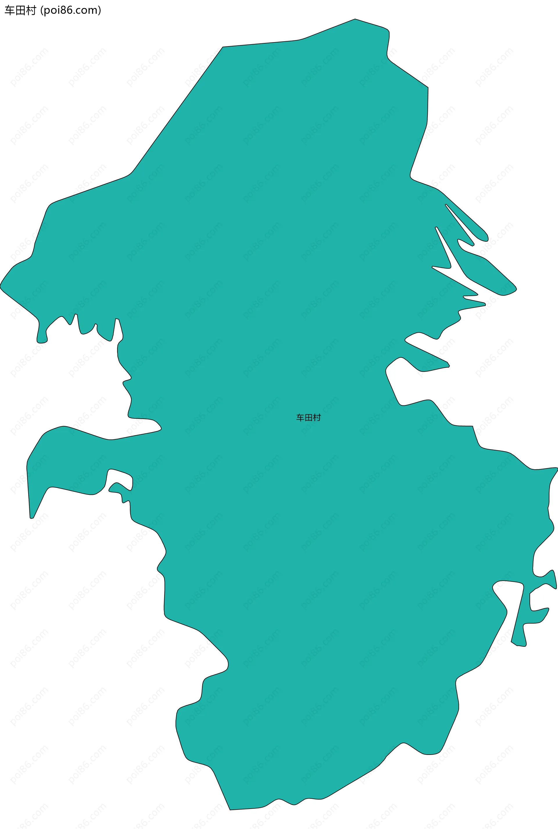 车田村边界地图