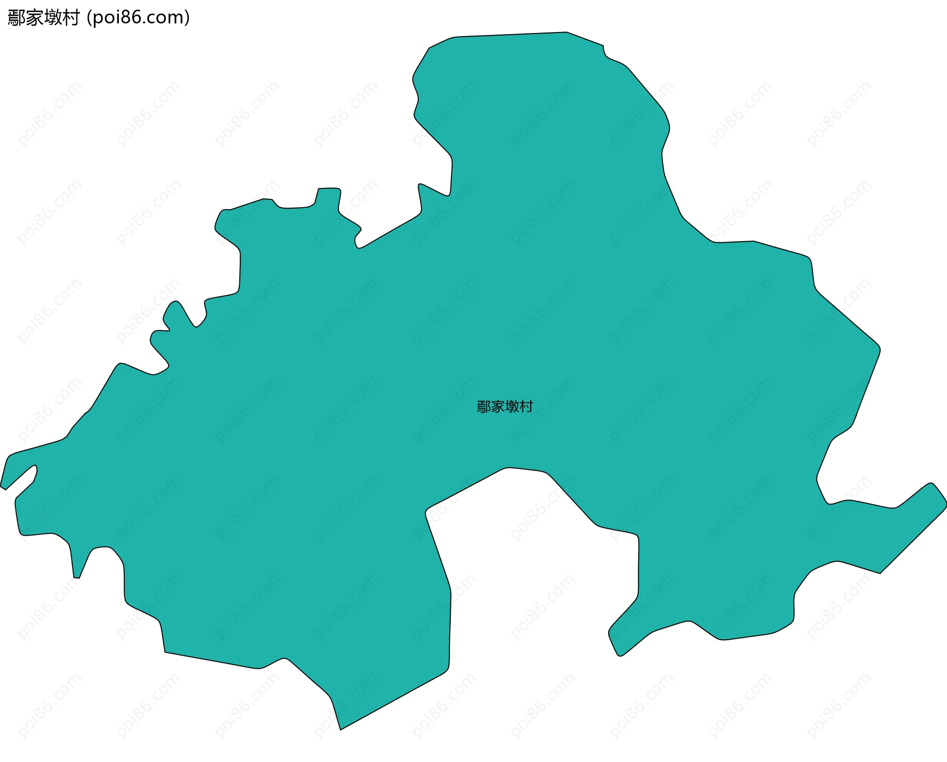 鄢家墩村边界地图