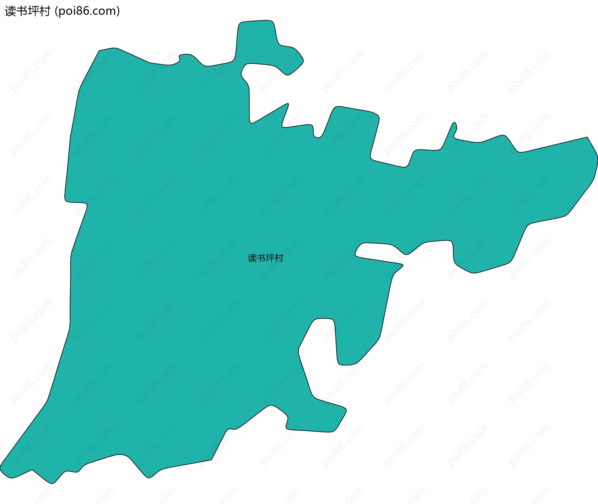 读书坪村边界地图