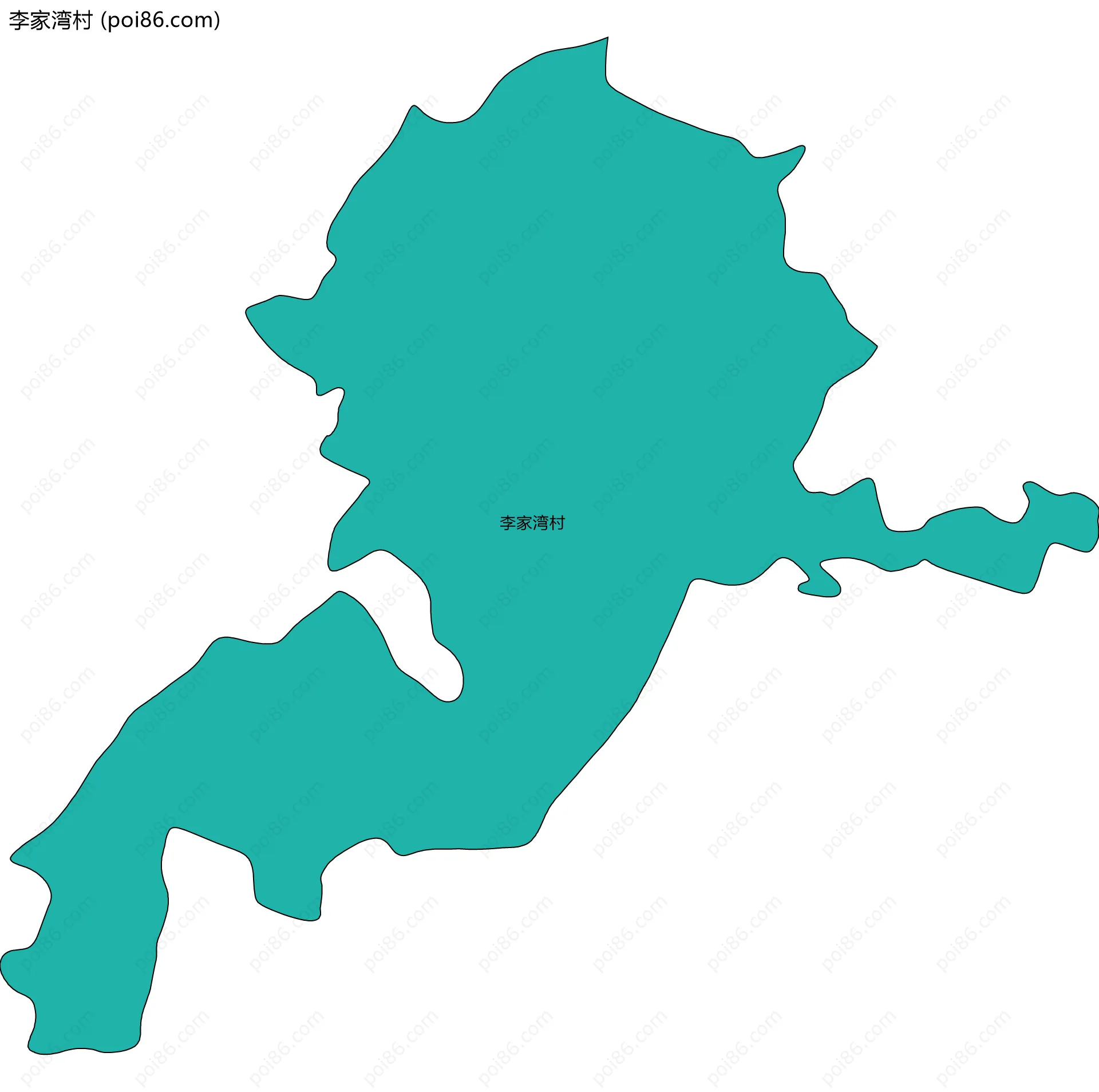 李家湾村边界地图