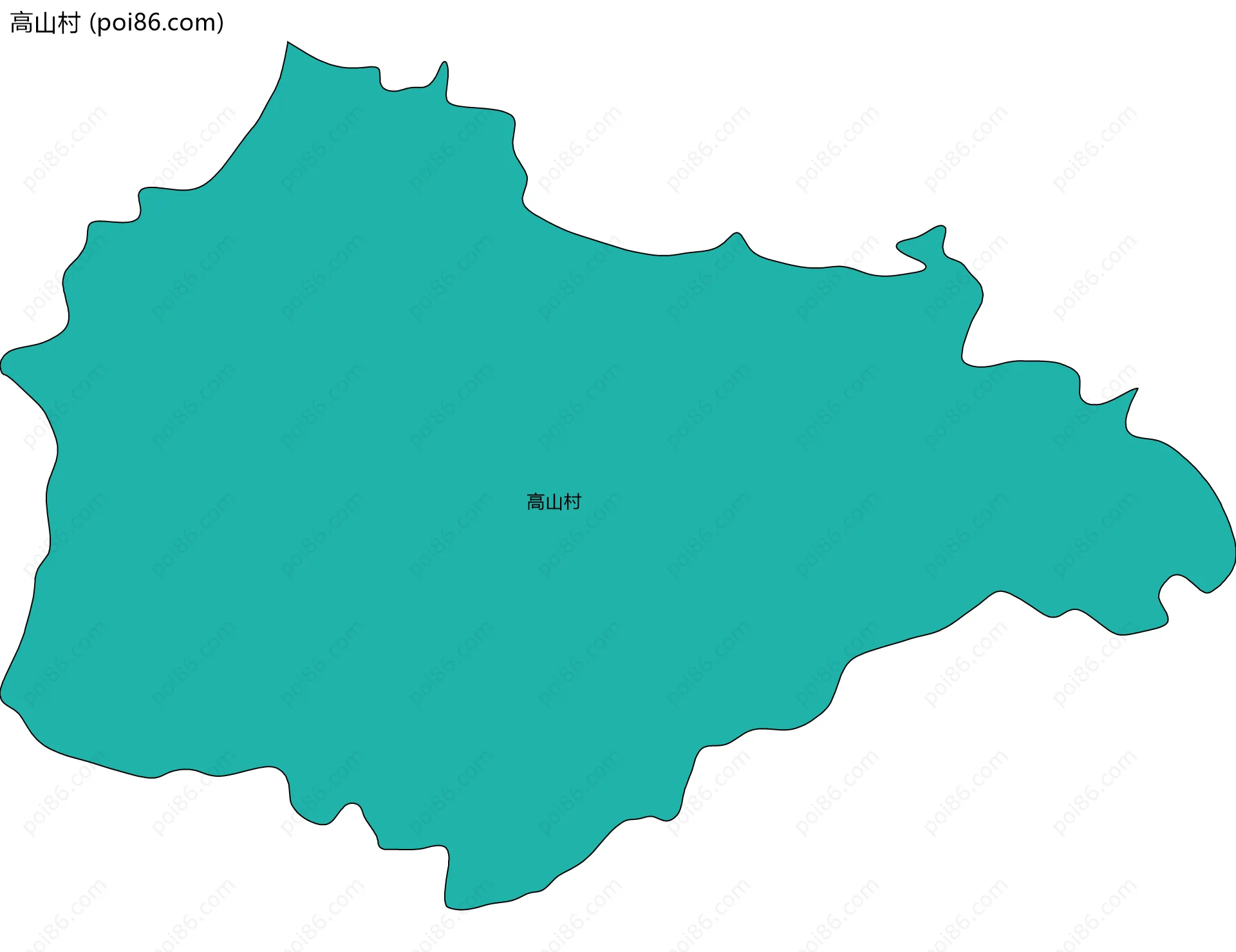 高山村边界地图