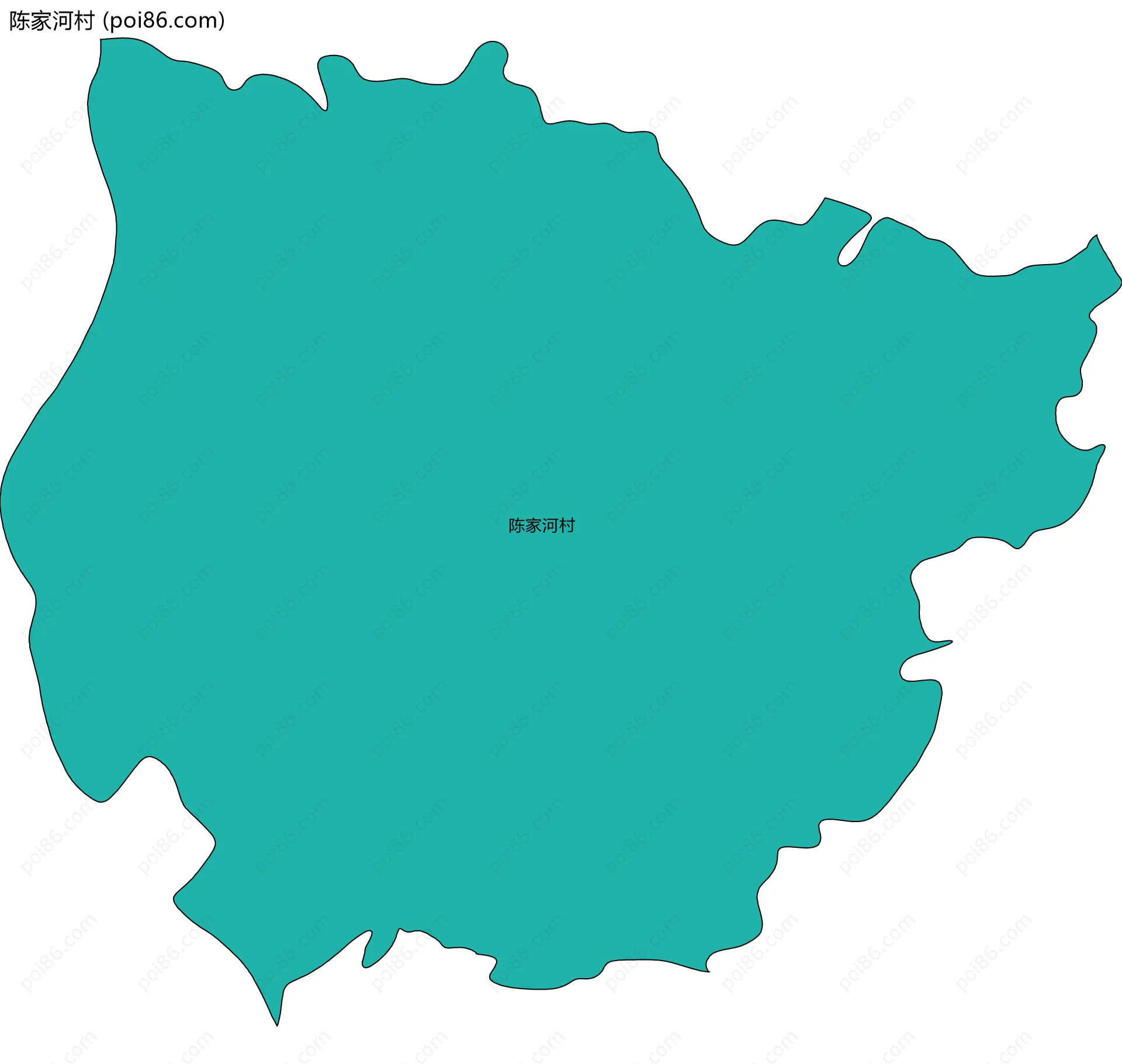 陈家河村边界地图