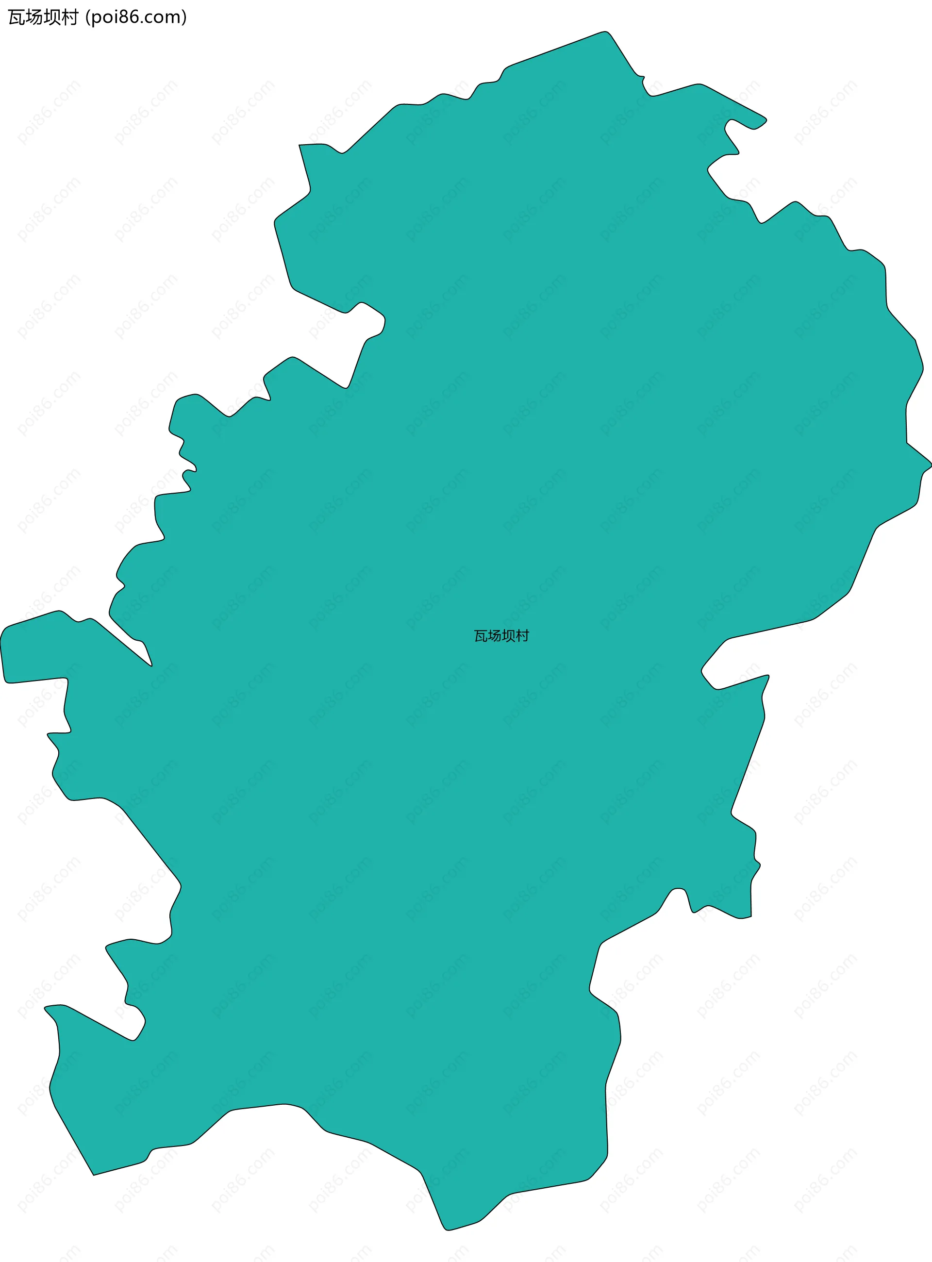 瓦场坝村边界地图