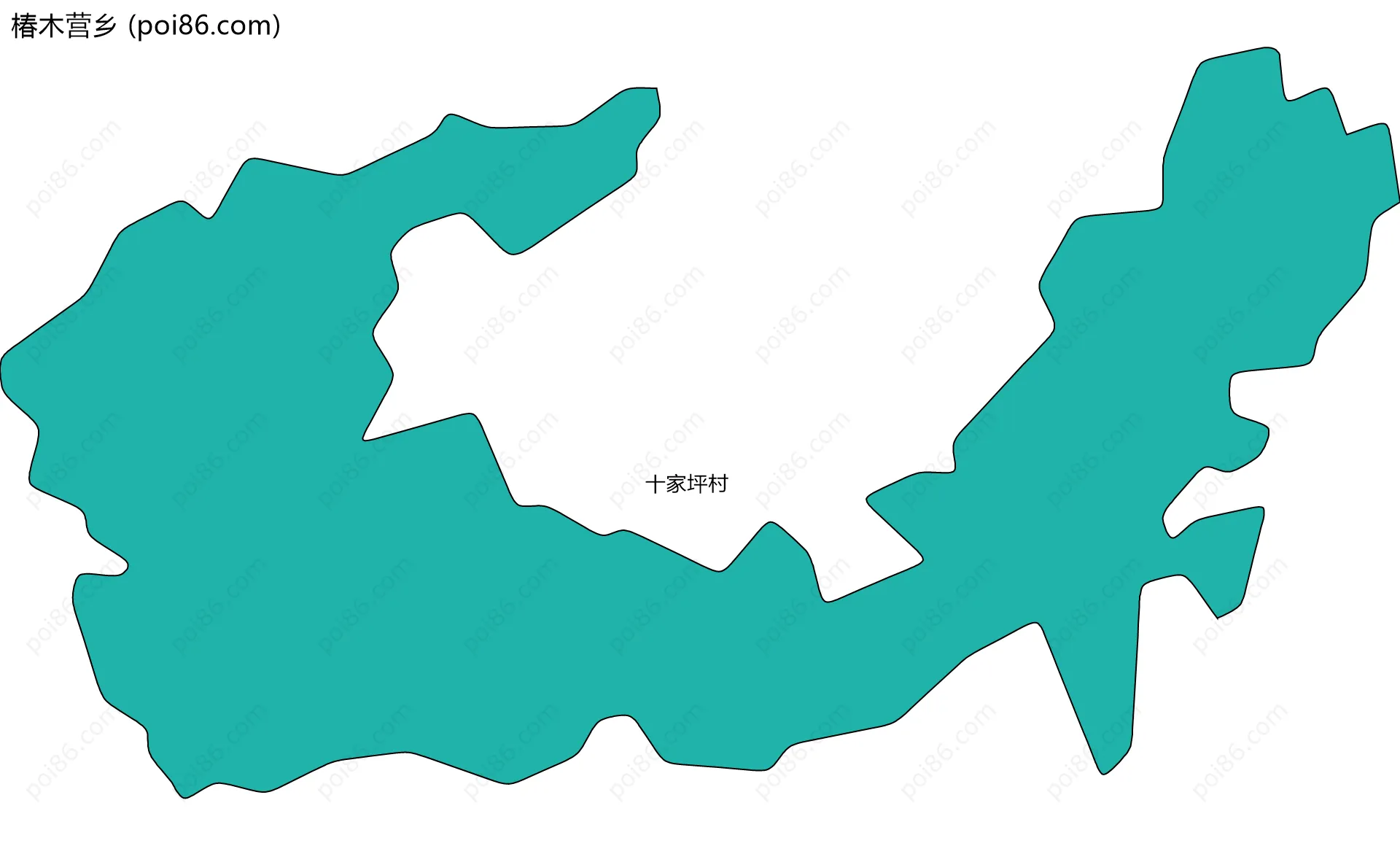 椿木营乡边界地图(五级行政区划)