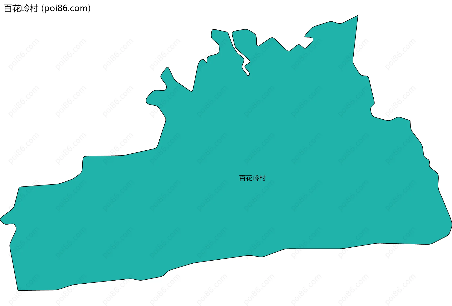 百花岭村边界地图