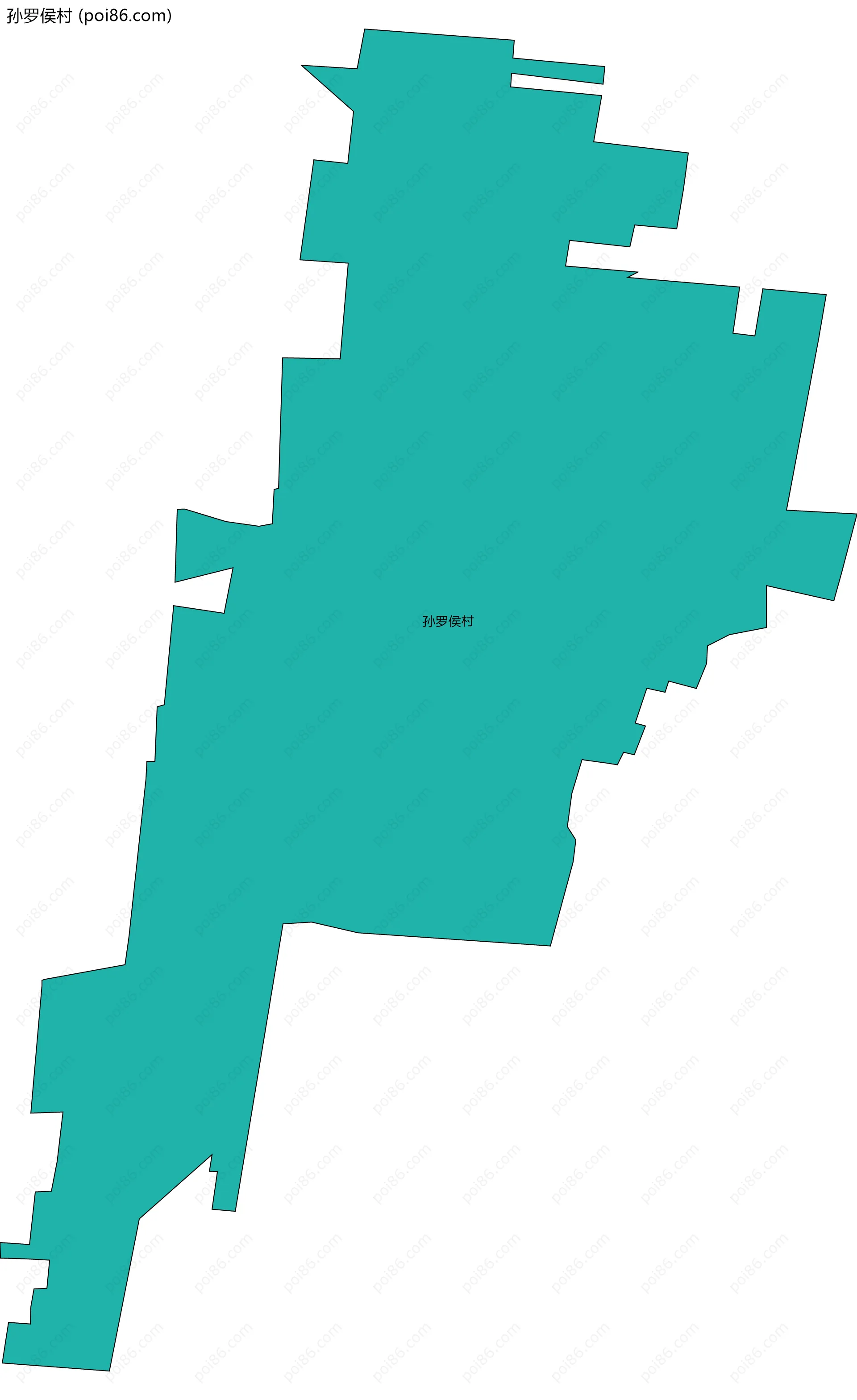 孙罗侯村边界地图