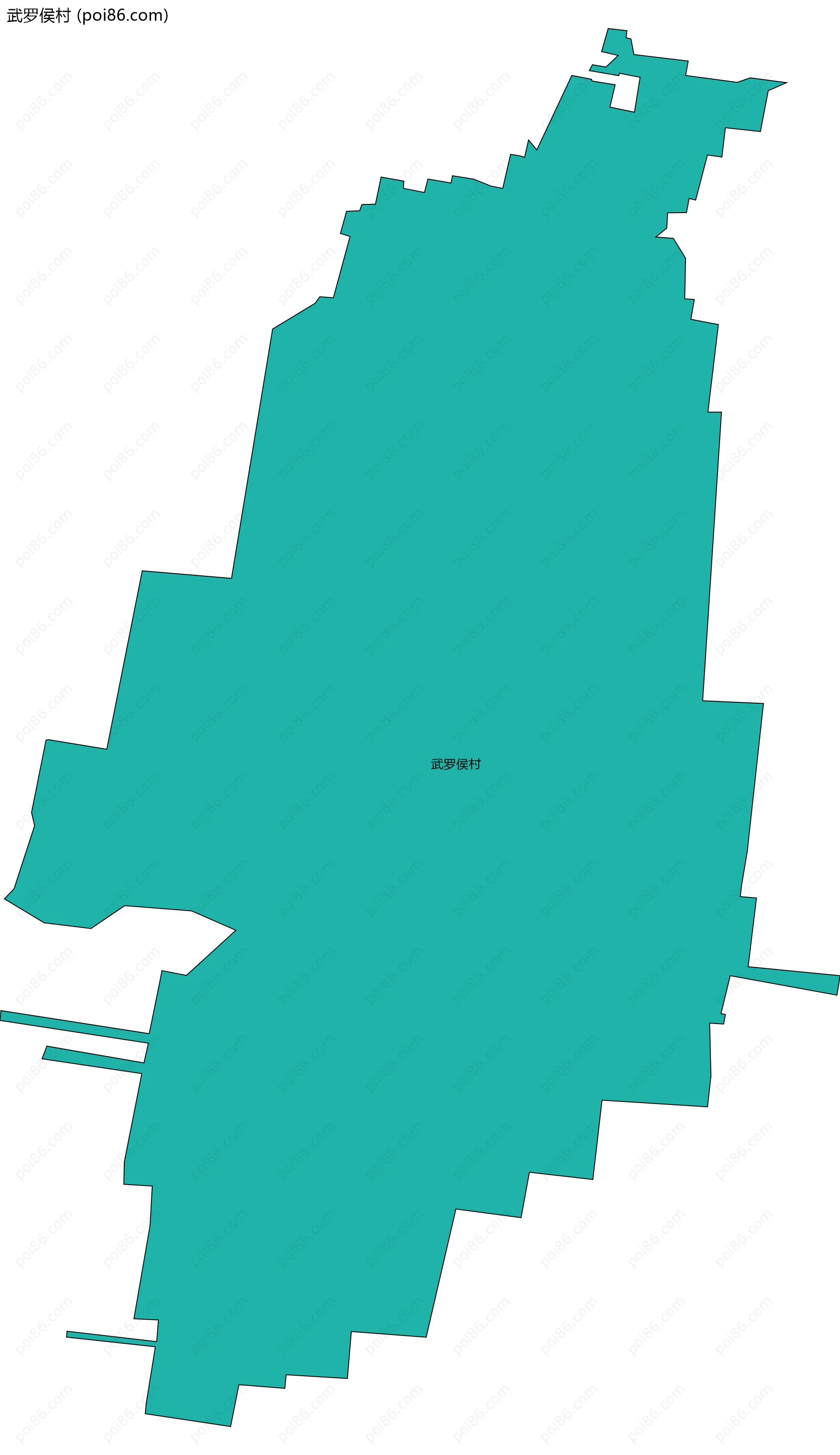 武罗侯村边界地图