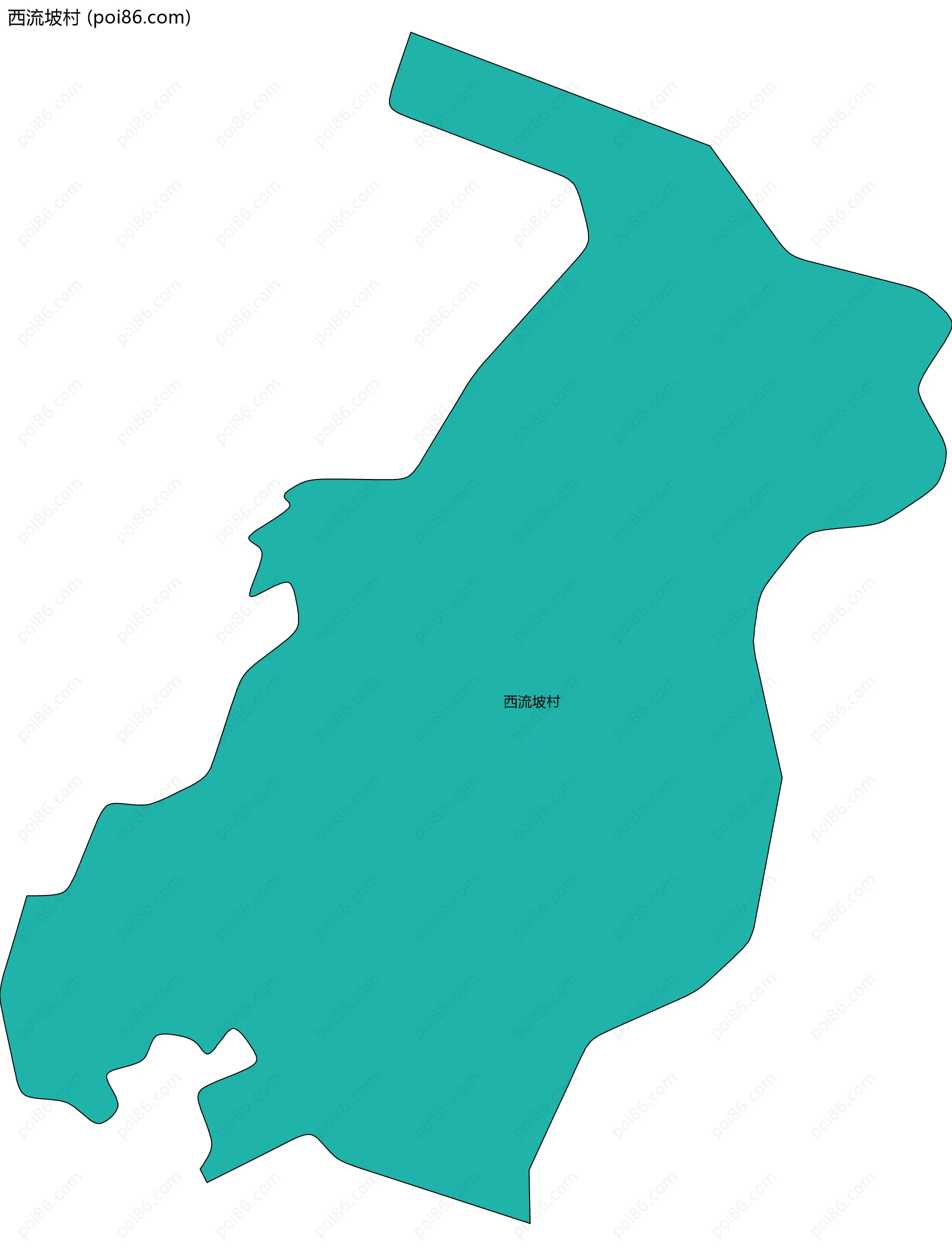 西流坡村边界地图