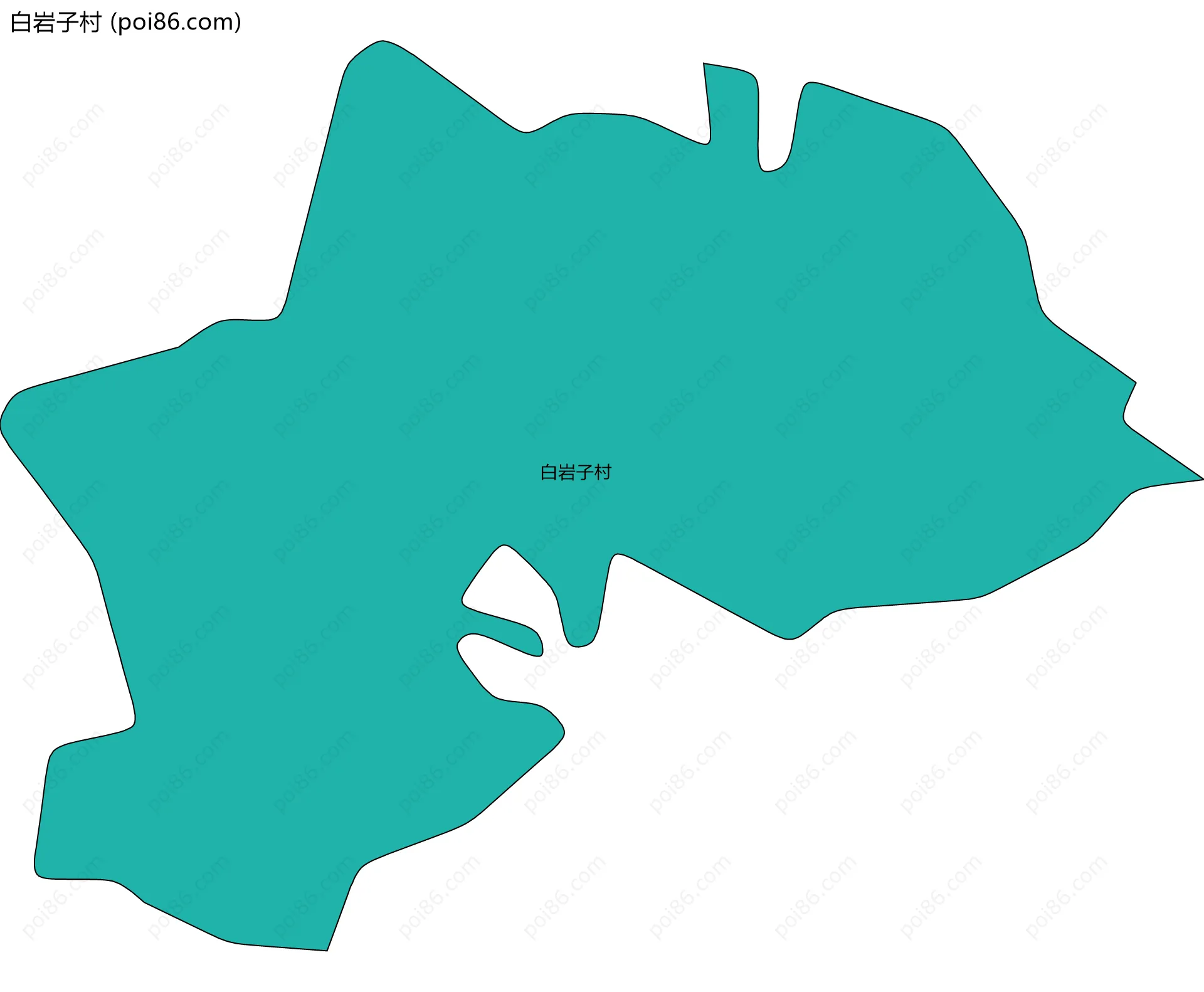 白岩子村边界地图