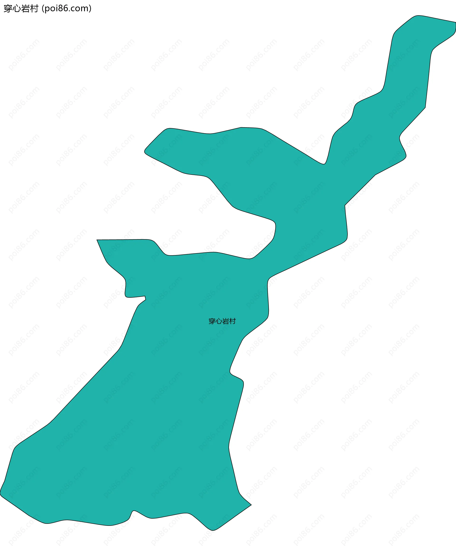 穿心岩村边界地图