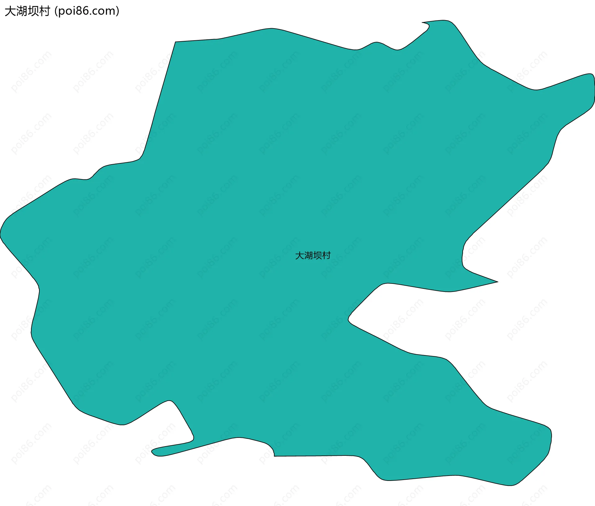 大湖坝村边界地图