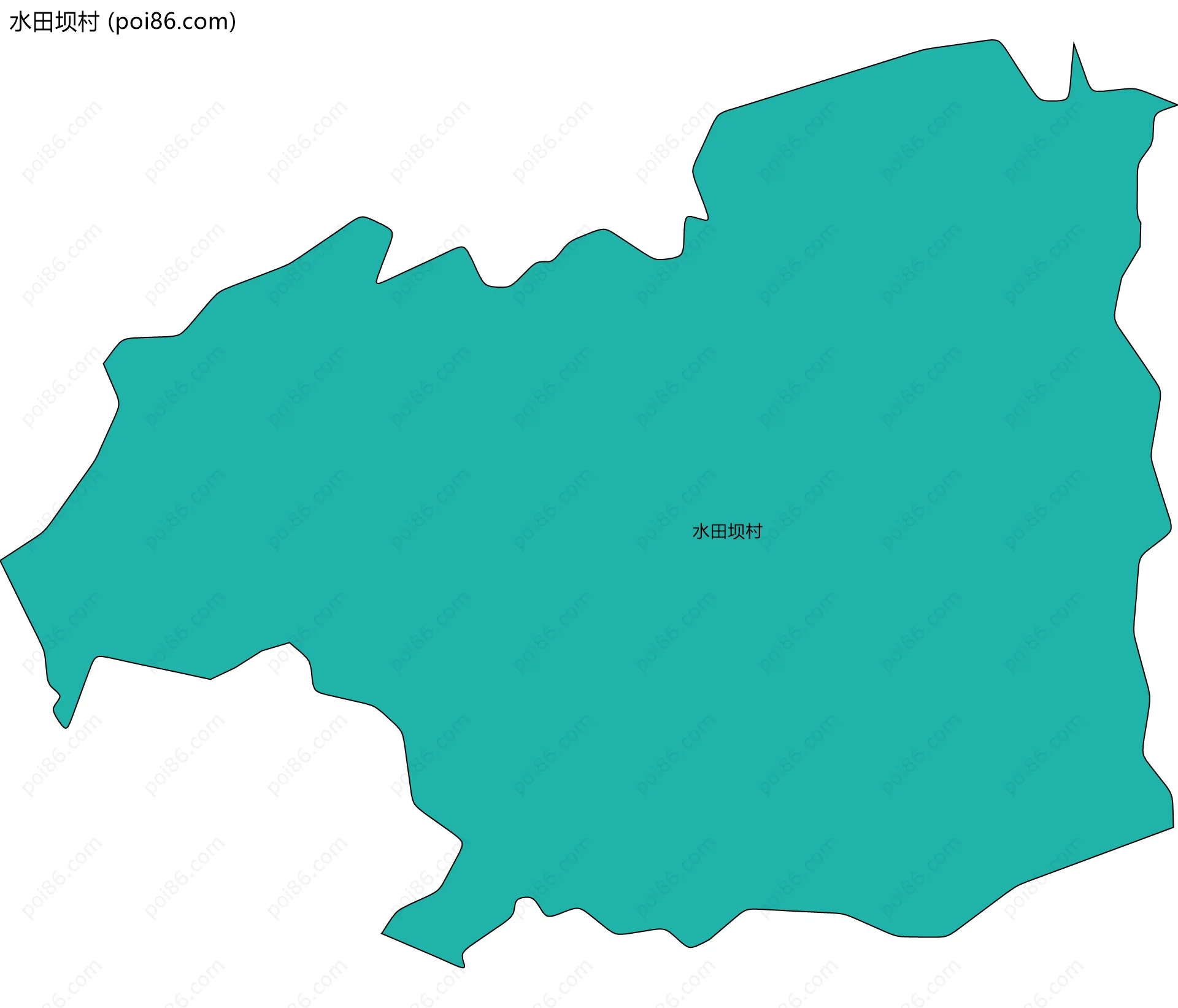 水田坝村边界地图