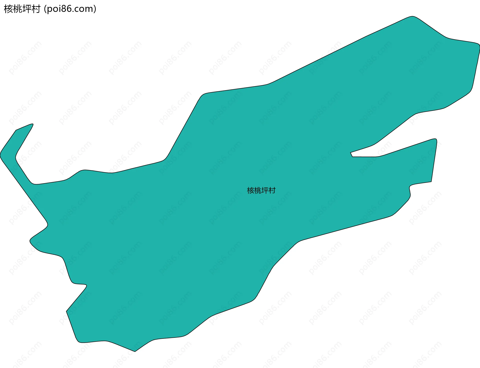 核桃坪村边界地图