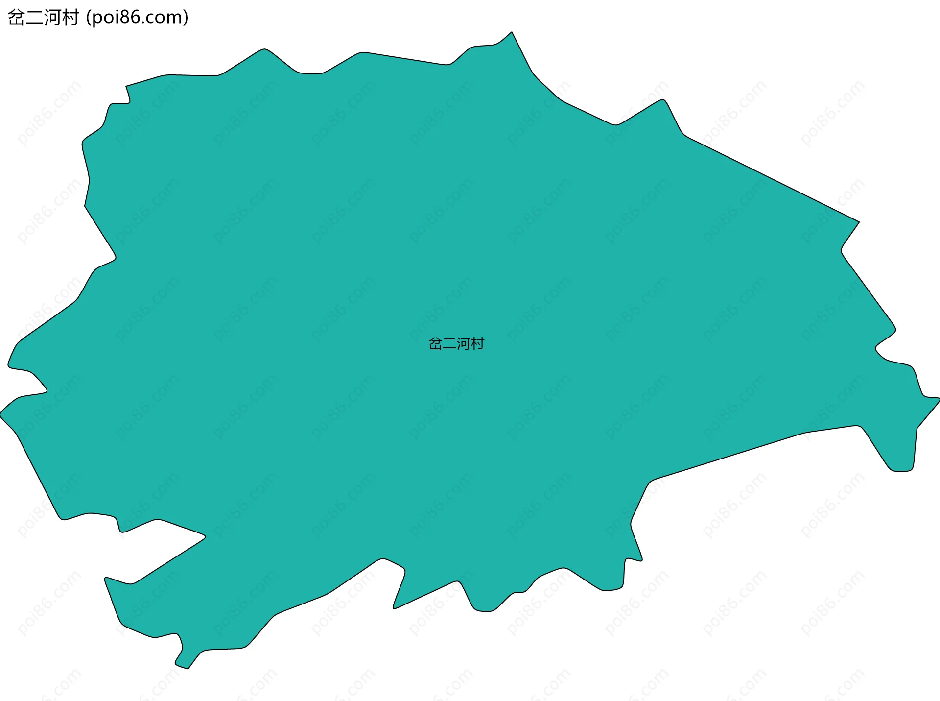 岔二河村边界地图