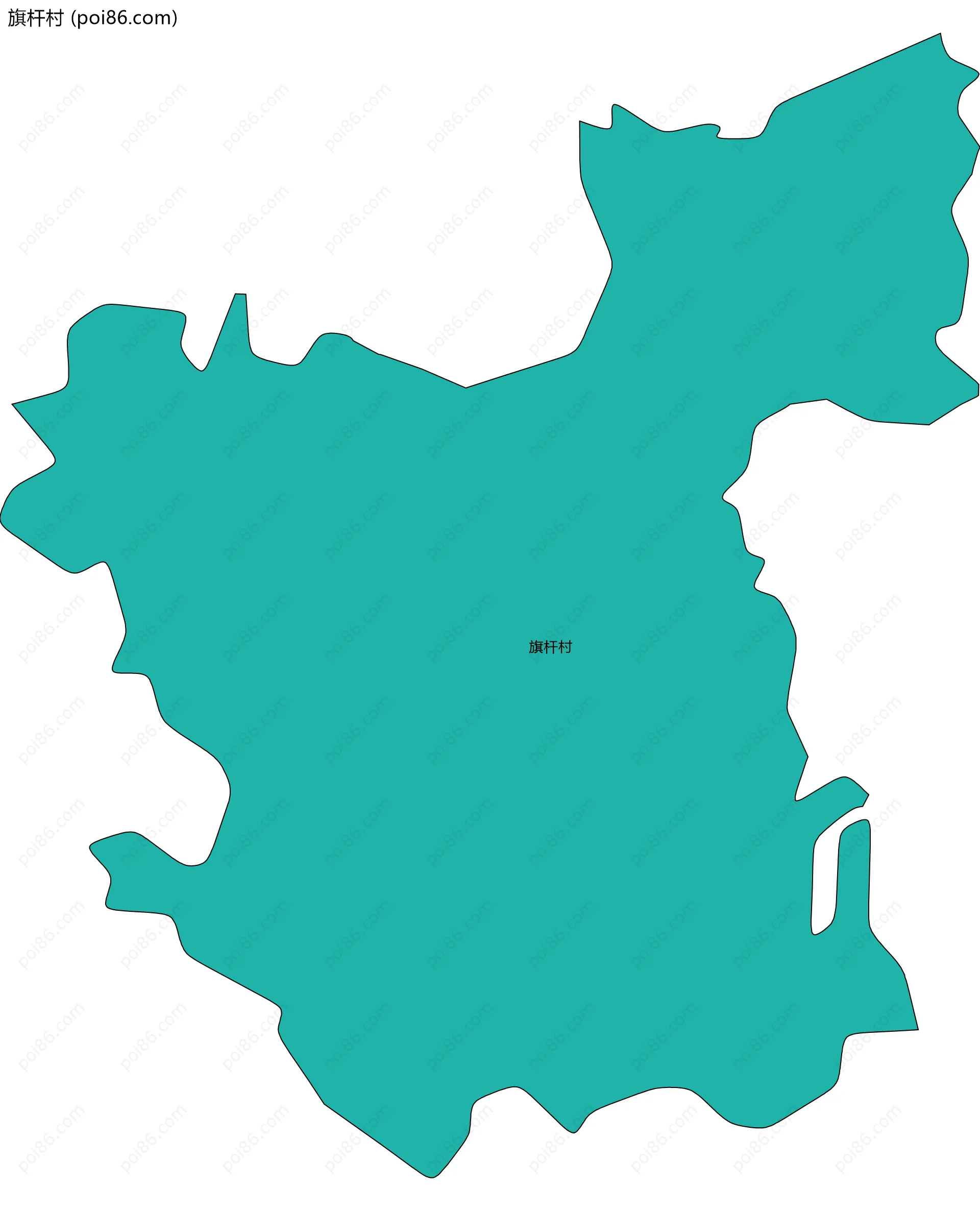 旗杆村边界地图