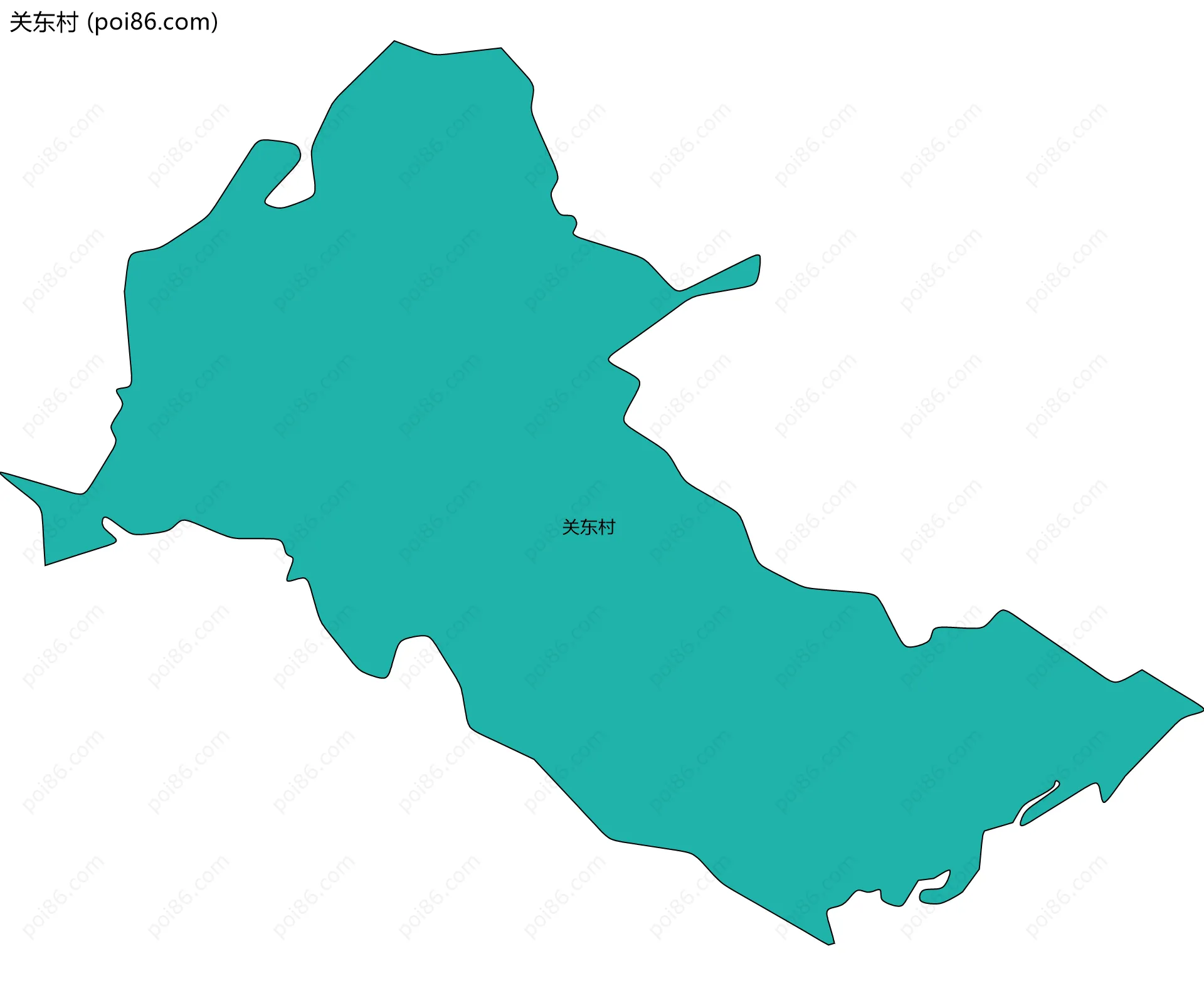 关东村边界地图