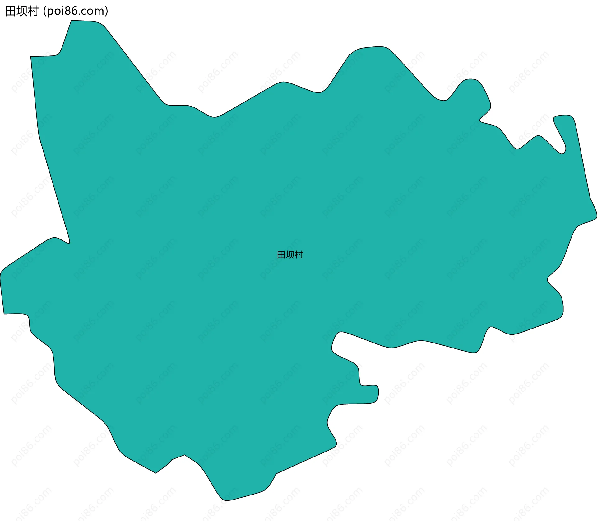 田坝村边界地图