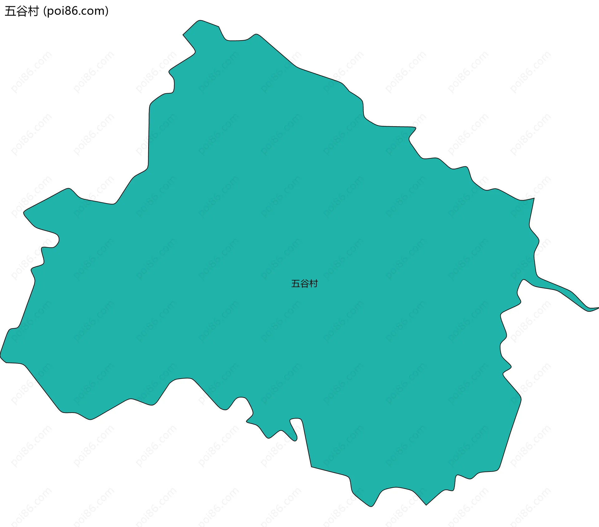 五谷村边界地图