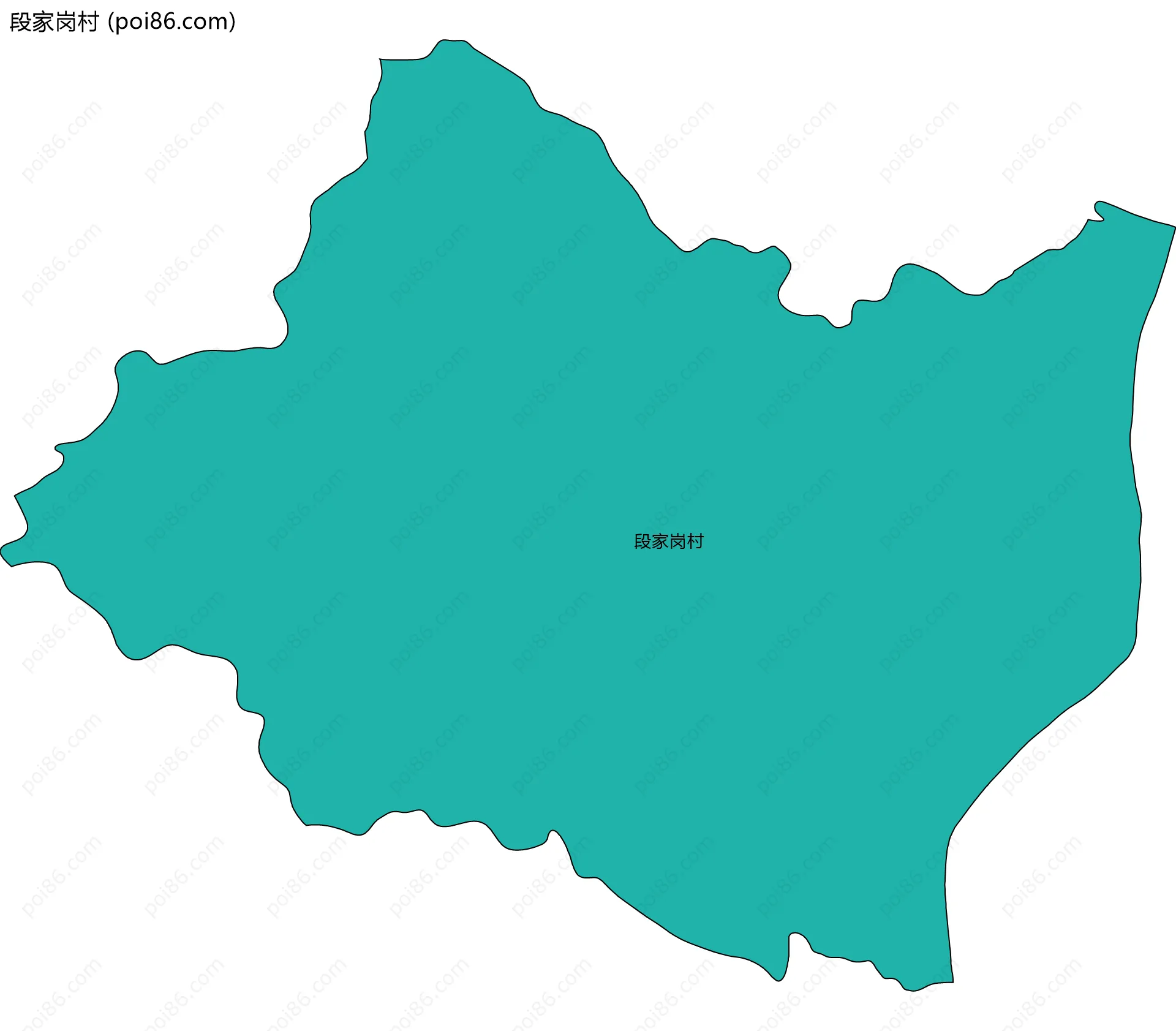 段家岗村边界地图