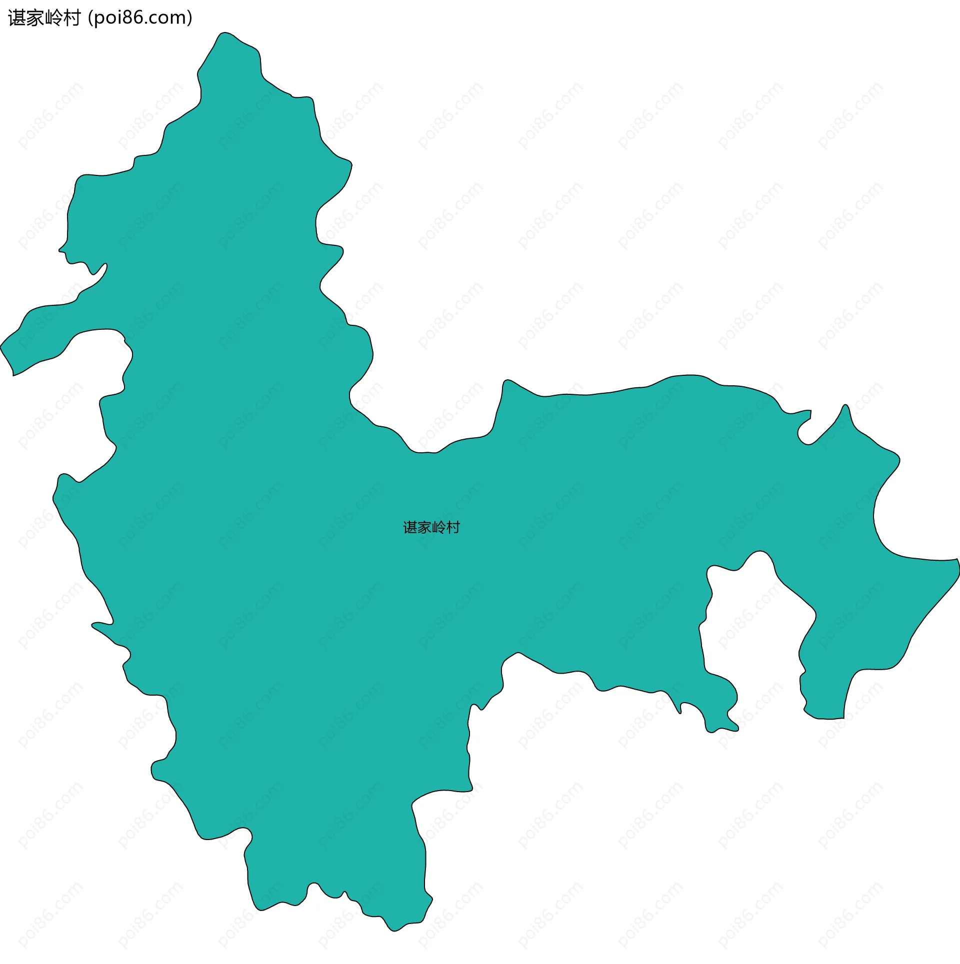 谌家岭村边界地图