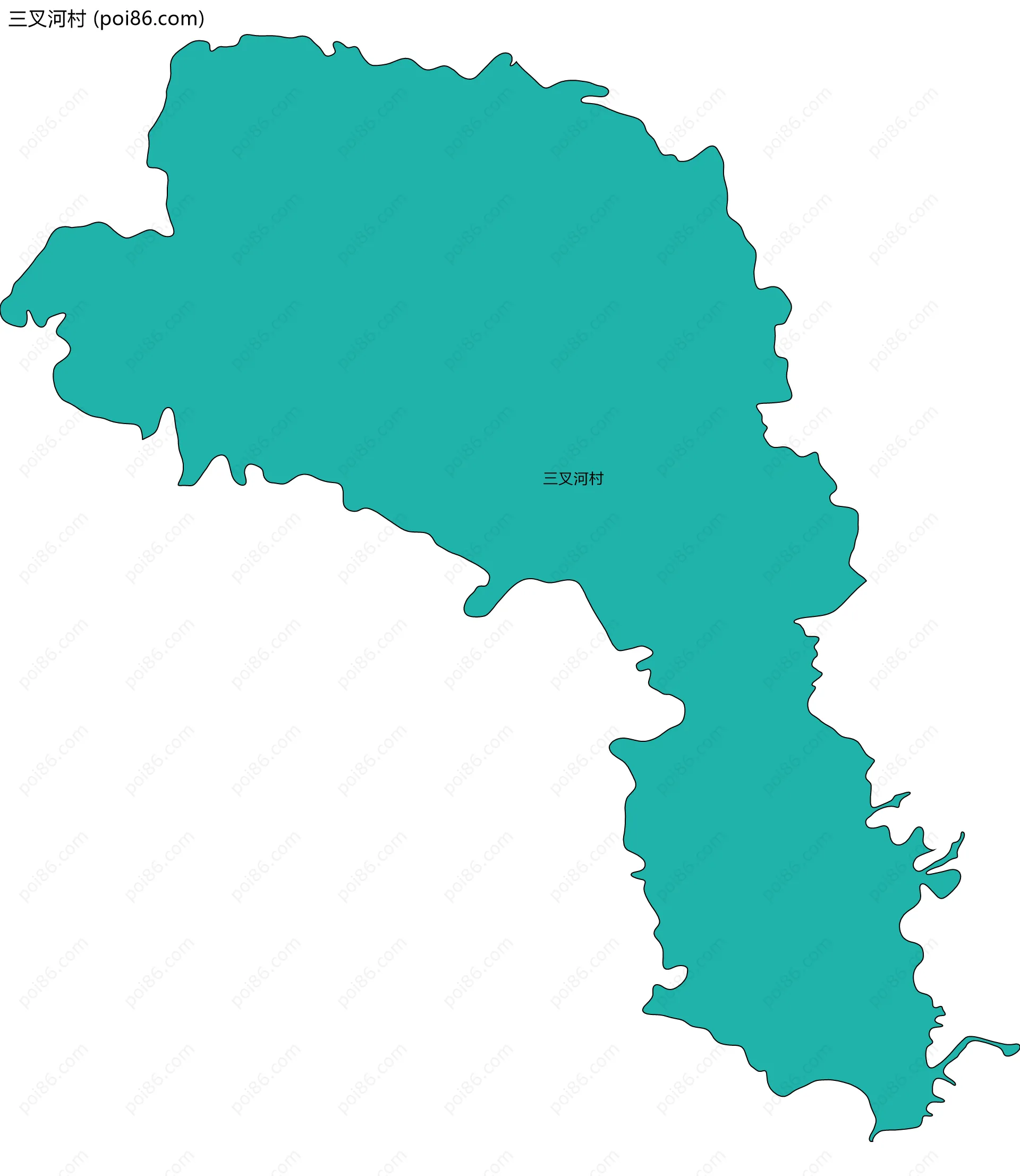 三叉河村边界地图