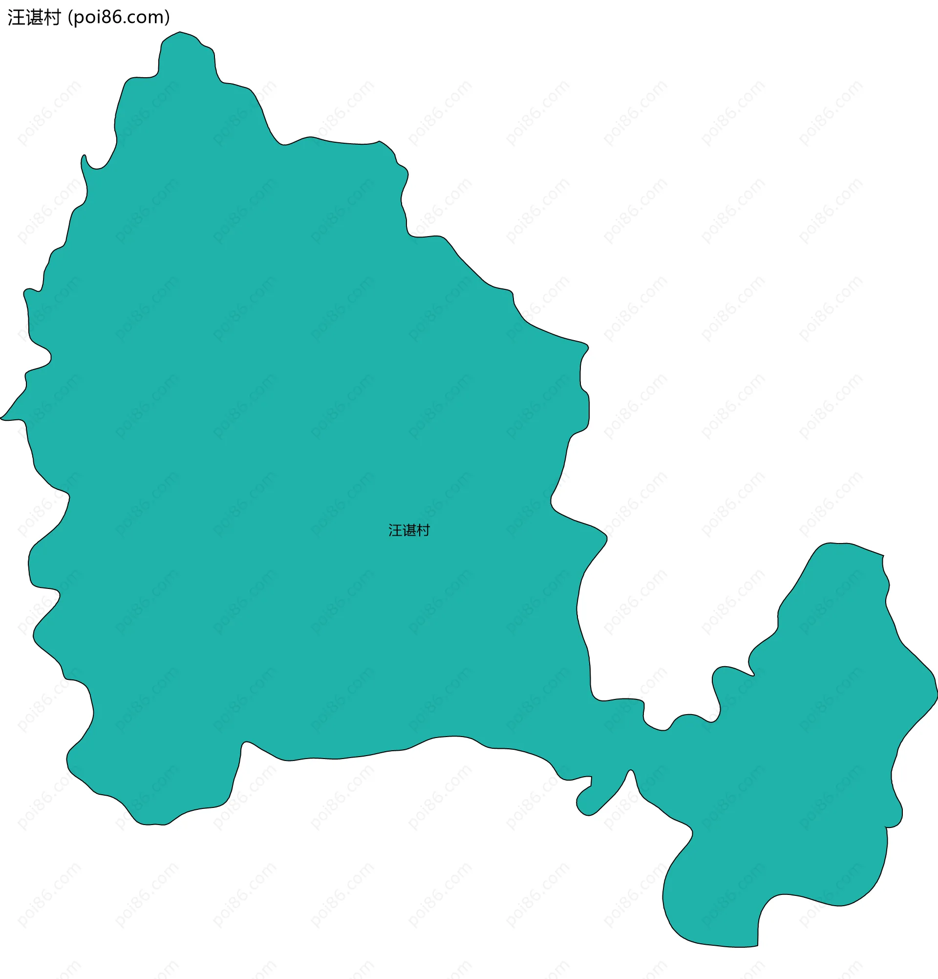汪谌村边界地图