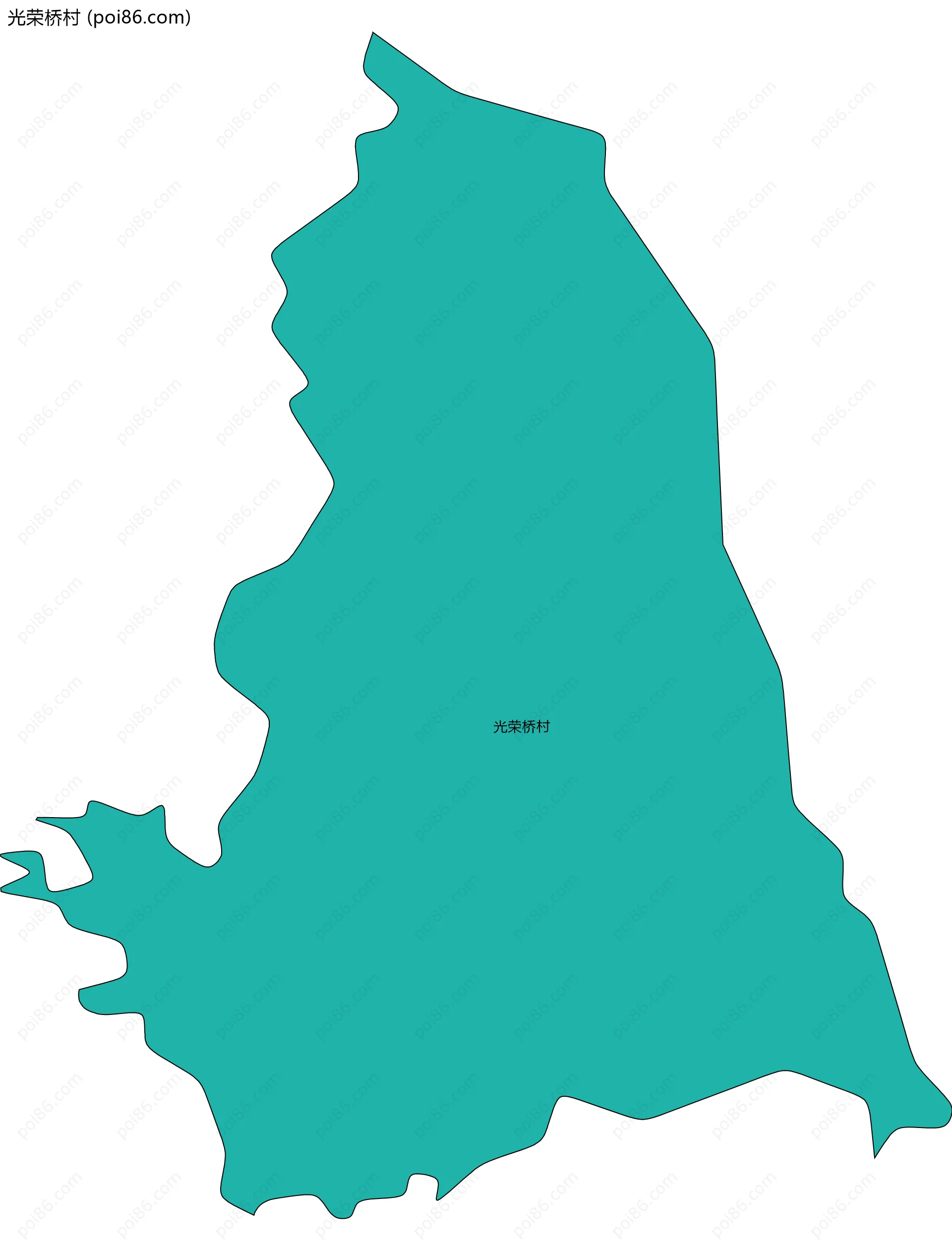 光荣桥村边界地图