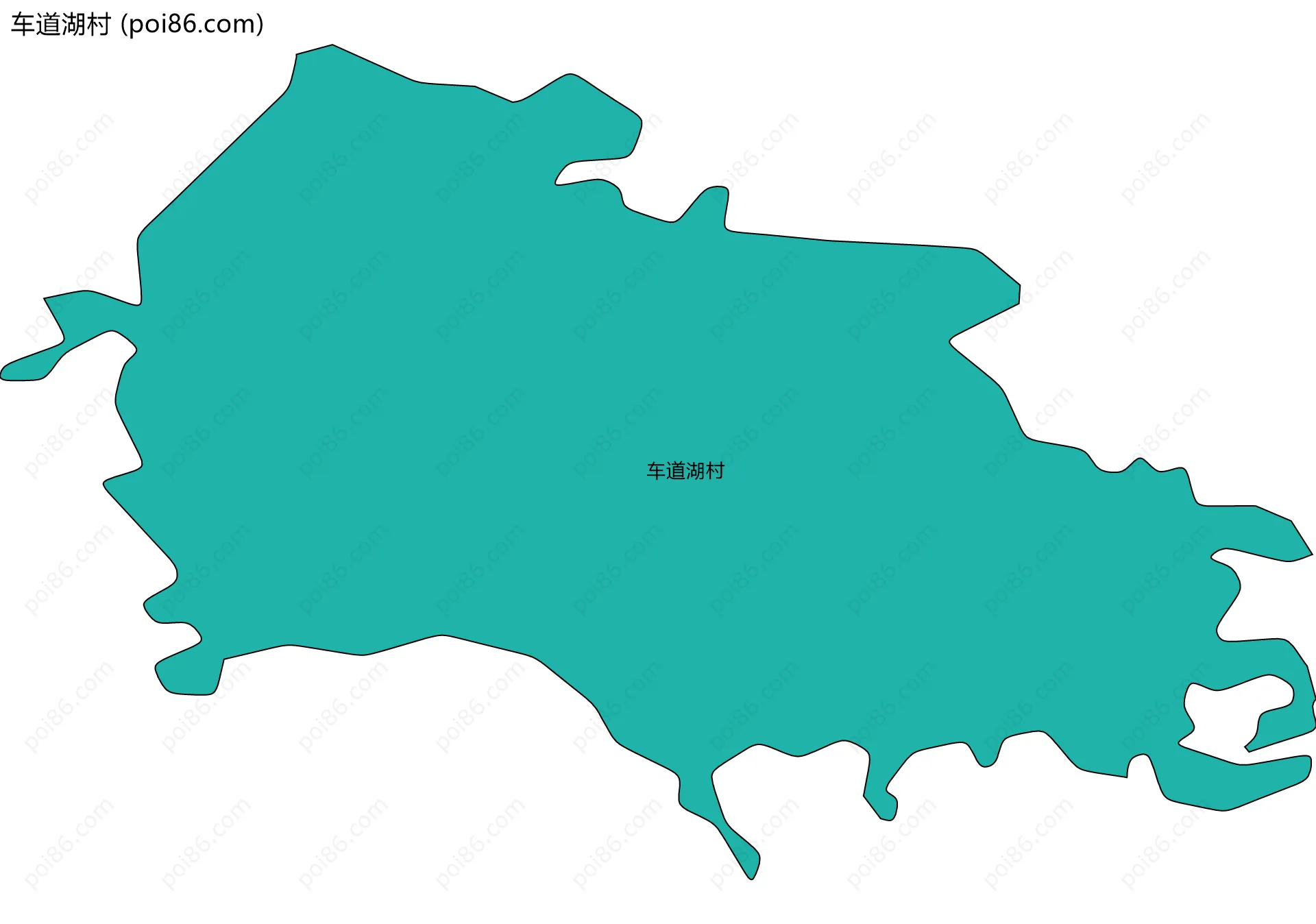 车道湖村边界地图