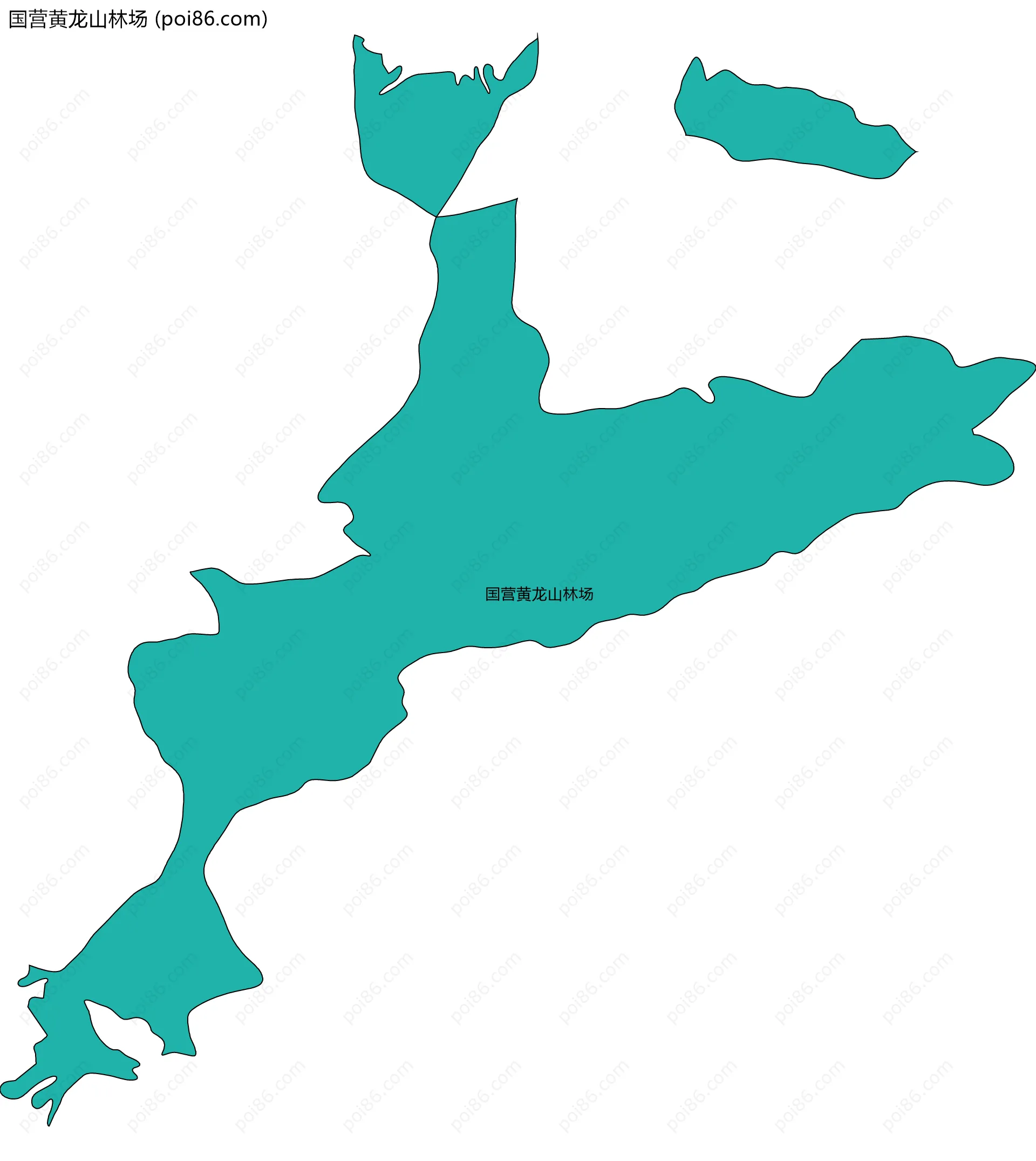 国营黄龙山林场边界地图(五级行政区划)