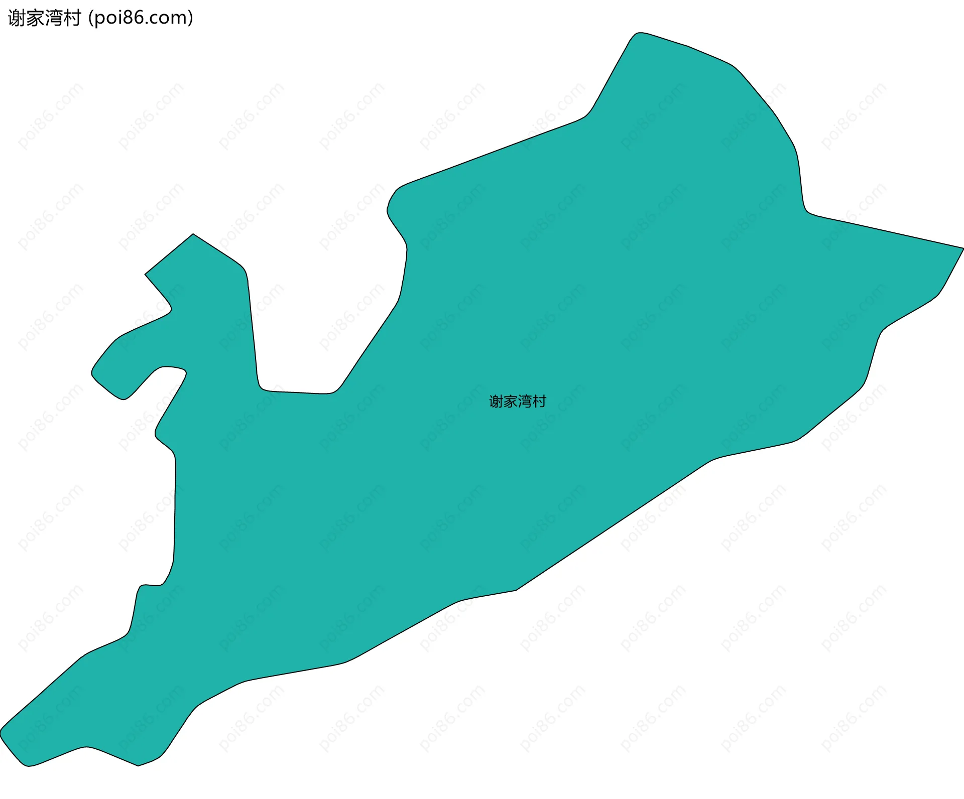 谢家湾村边界地图